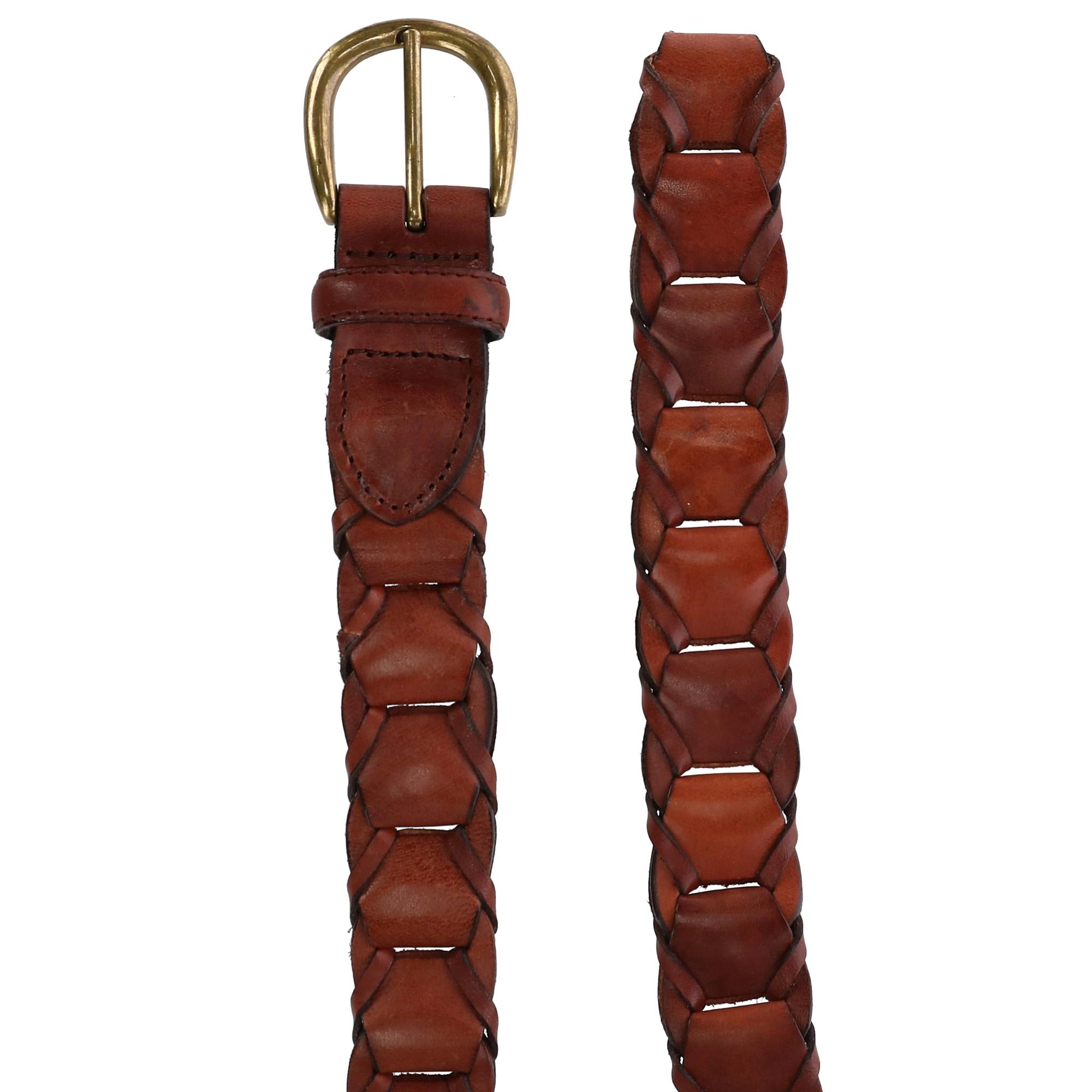 CTM Men's 1.25 Inch Wide Leather Link Belt