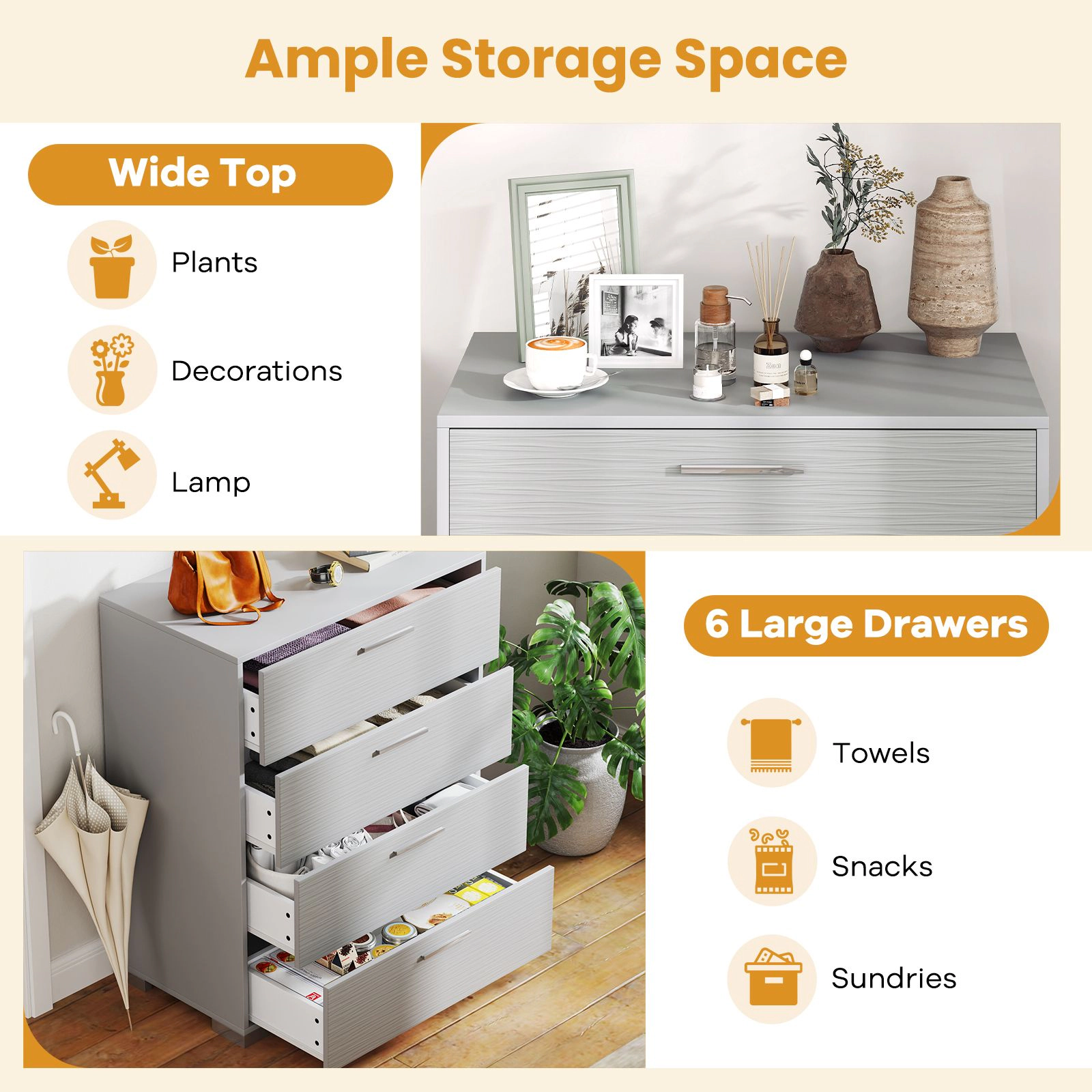 SlickBlue Tall 4-Drawer Storage Chest with Metal Legs and Modern Finish