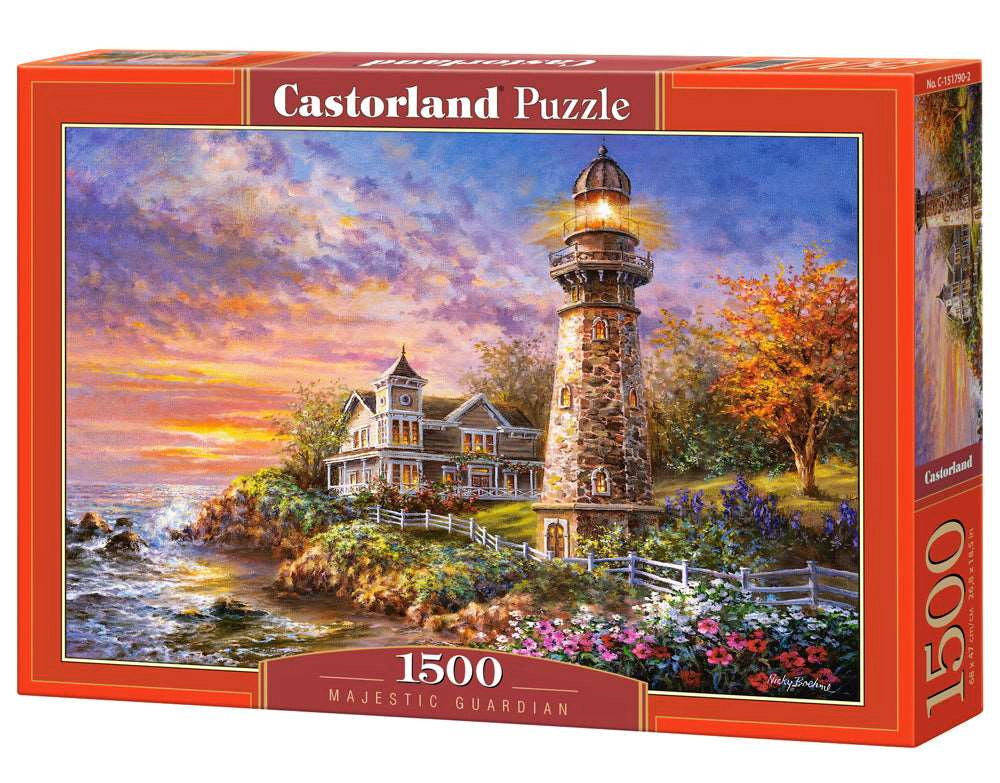 CASTORLAND 1500 Piece Jigsaw Puzzles, Majestic Guardian, Lighthouse, Seaview, Seashore, Adult Puzzles, C-151790-2