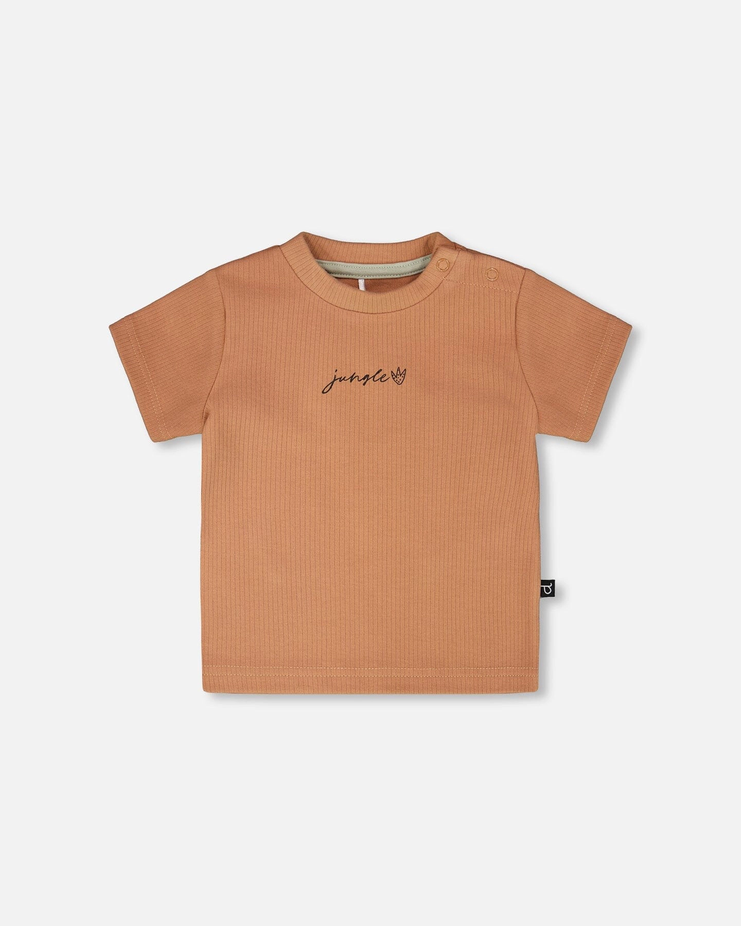 Deux par Boys Cotton Rib Jersey T-Shirt and Organic Short Set Caramel Zebra Print
