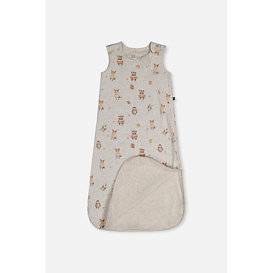 Deux par Deux Boys Organic Cotton Zip Sleep Sack with Woodland Animal Print