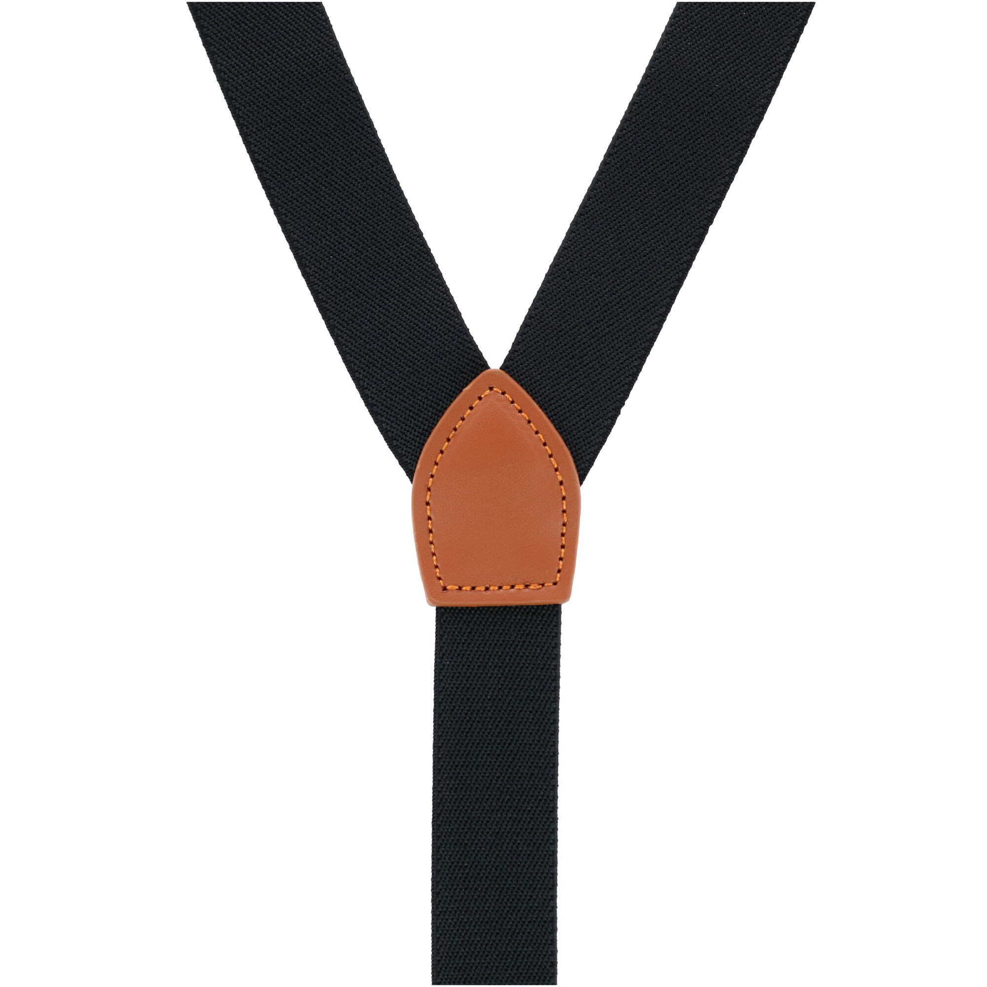 CTM Men's 1 Inch Wide Suspender with Faux Leather Buckle and Clip-Ends