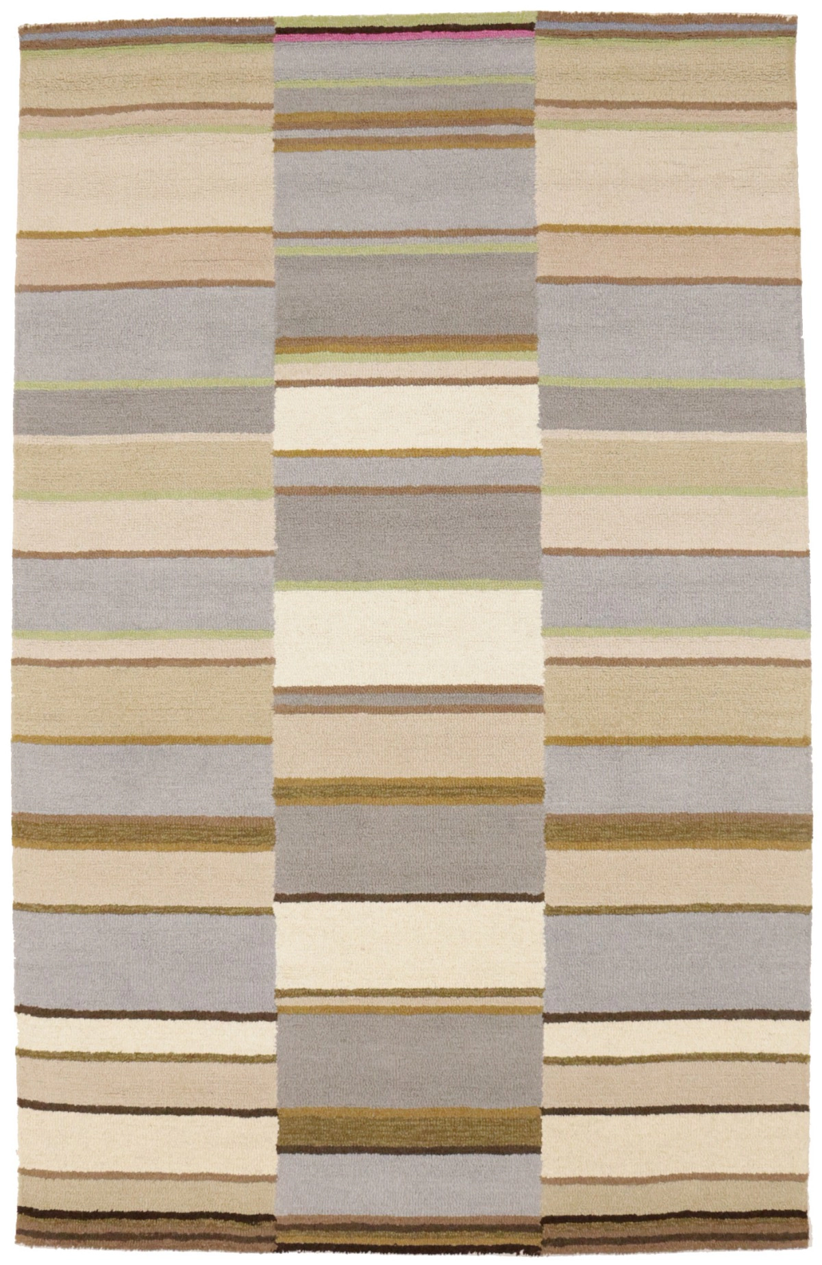 Magic Rugs 5'0 X 8'0 Hand-Tufted Modern Multicolored Stripes Wool Rug