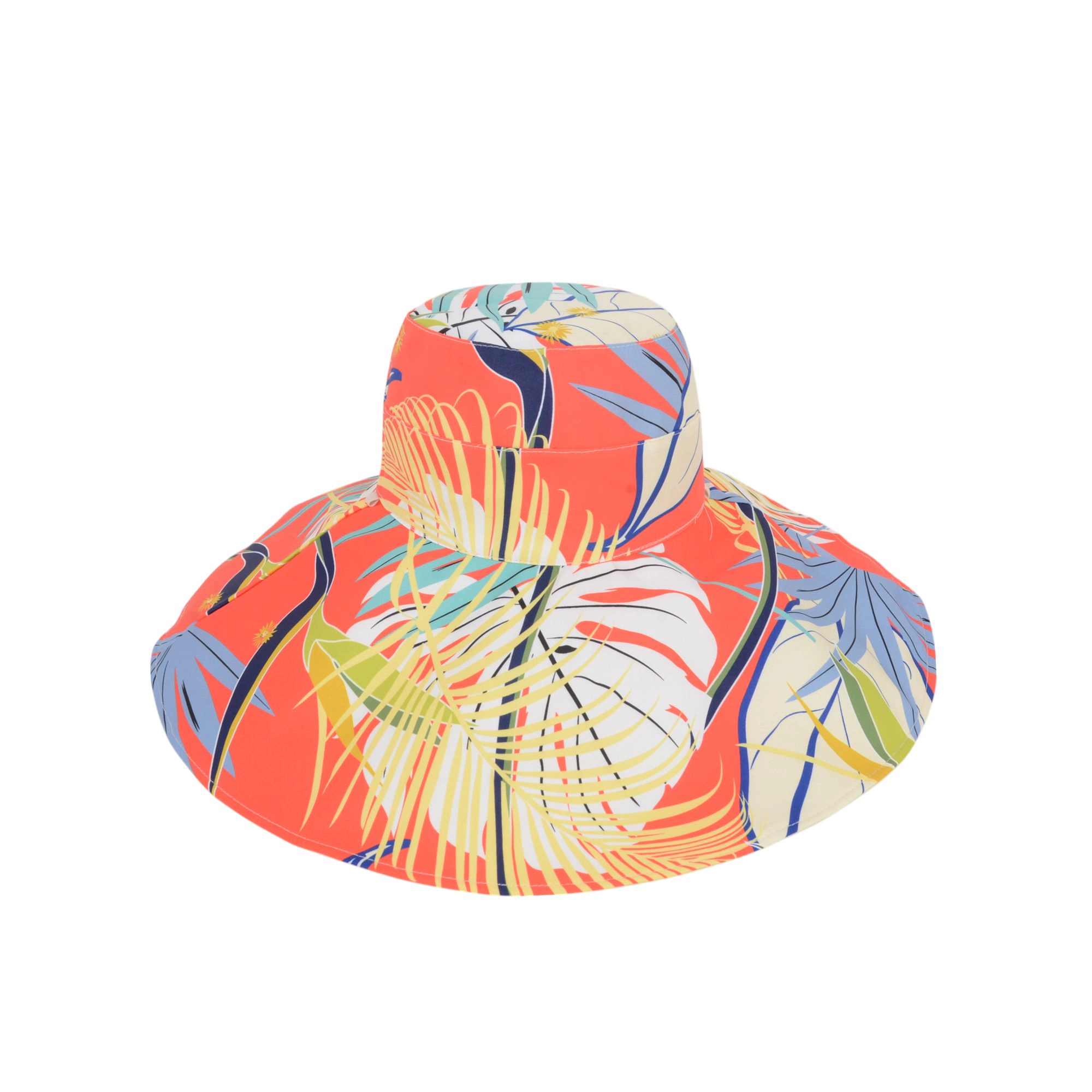Anna-Kaci Women's Wide Brim Floppy Sun Hat with Colorful Printed Underside UV Protection Lightweight Foldable Design