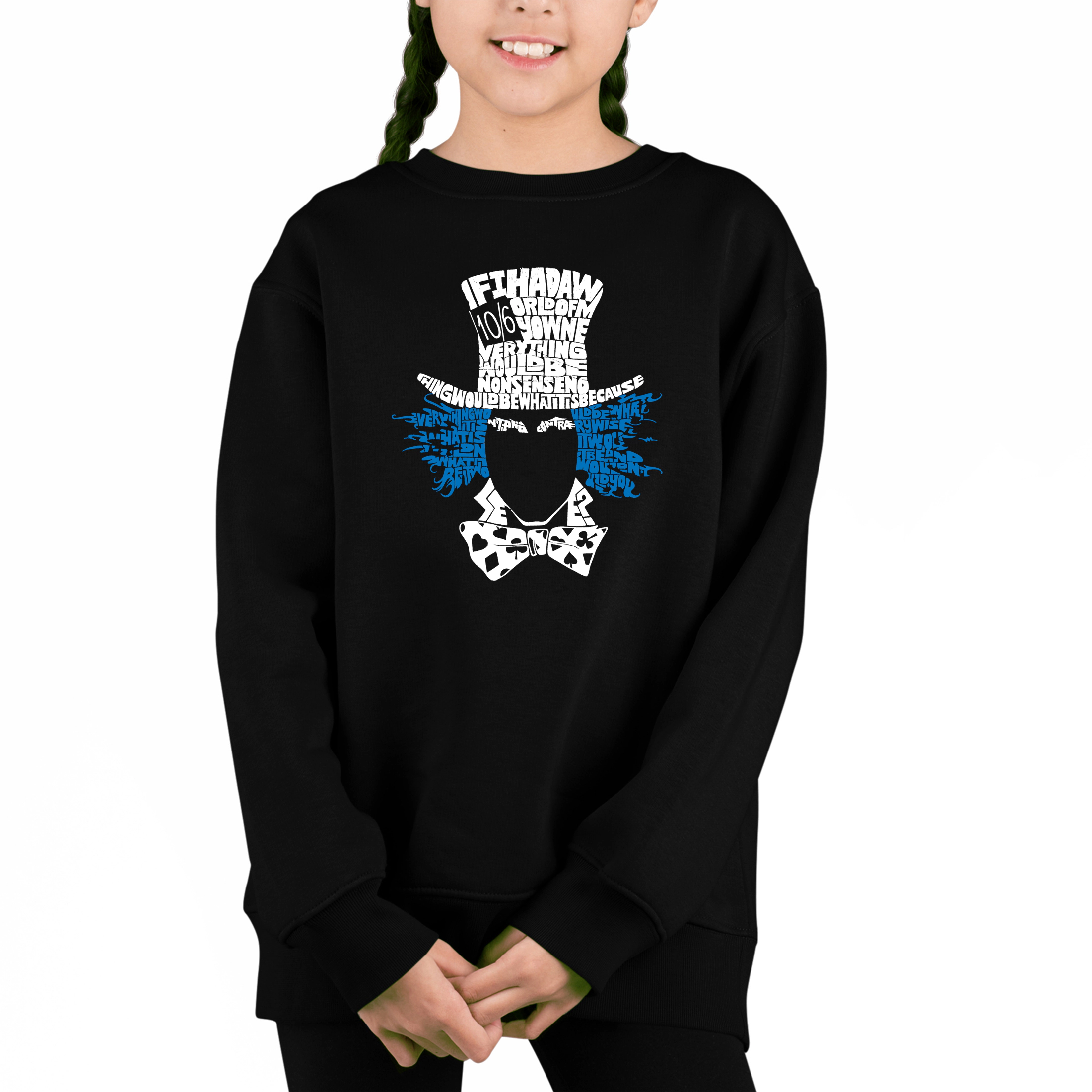LA Pop Art Girl's Word Sweatshirt - The Mad Hatter