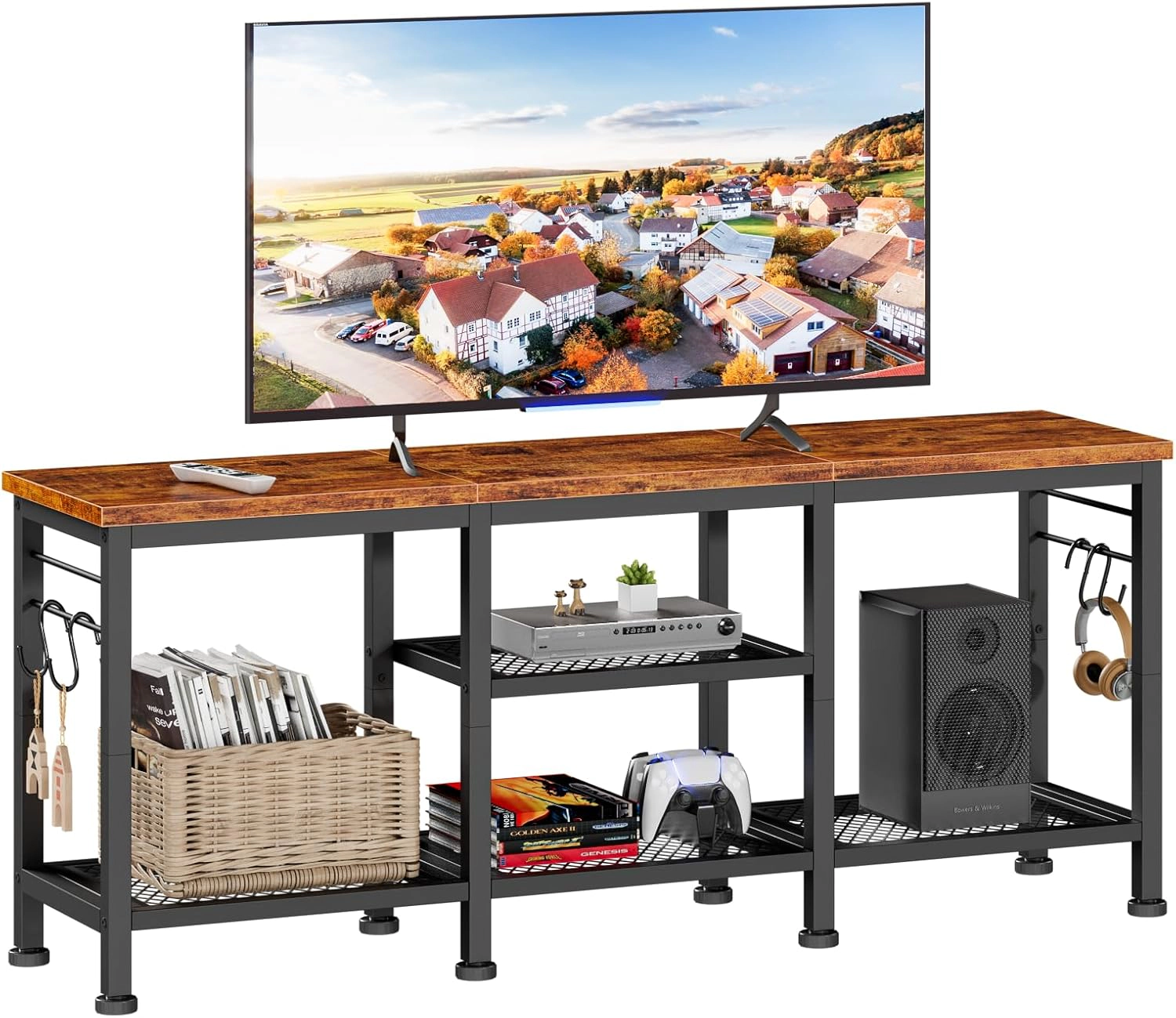 Furologee living room with open TV cabinet