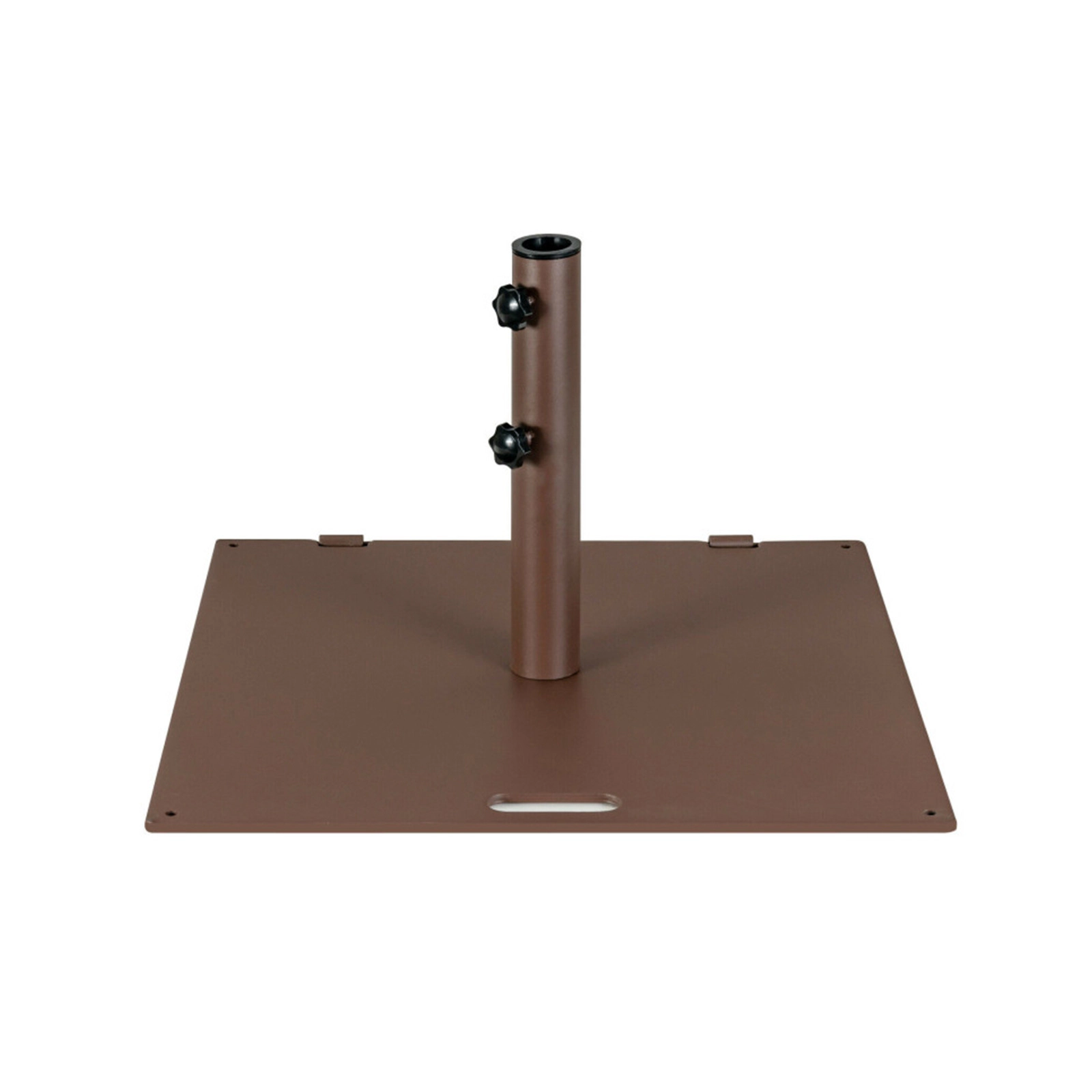 SUGIFT 50-lb Weighted Square Patio Umbrella Base with Wheels 24-in Wide Brown
