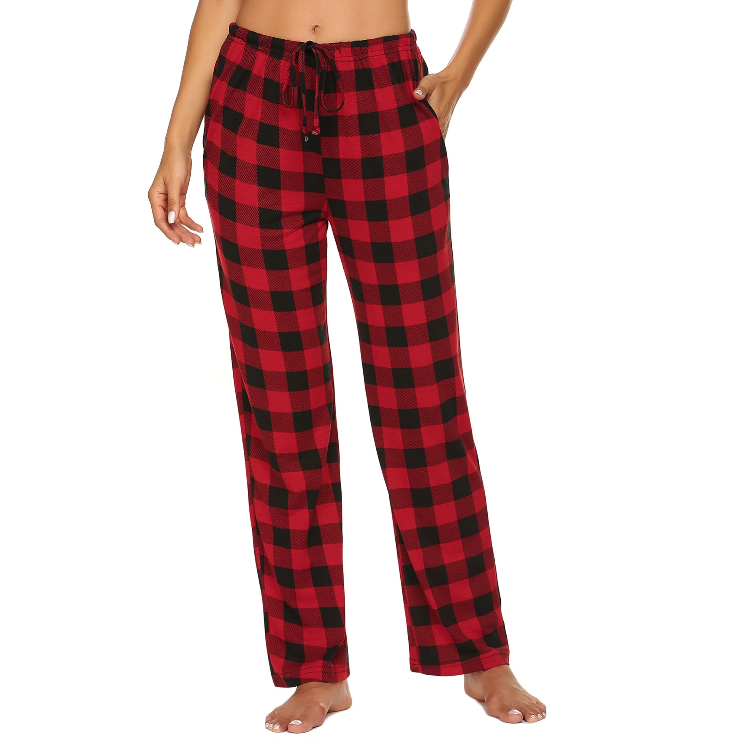 Ekouaer Women's Plaid Pajama Pants 2 Pack Soft Sleepwear Lounge Bottoms