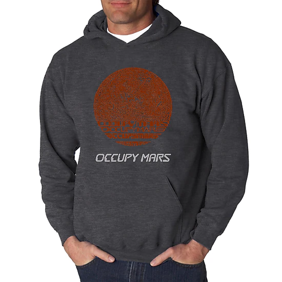 LA Pop Art Occupy Mars - Men's Word Art Hooded Sweatshirt