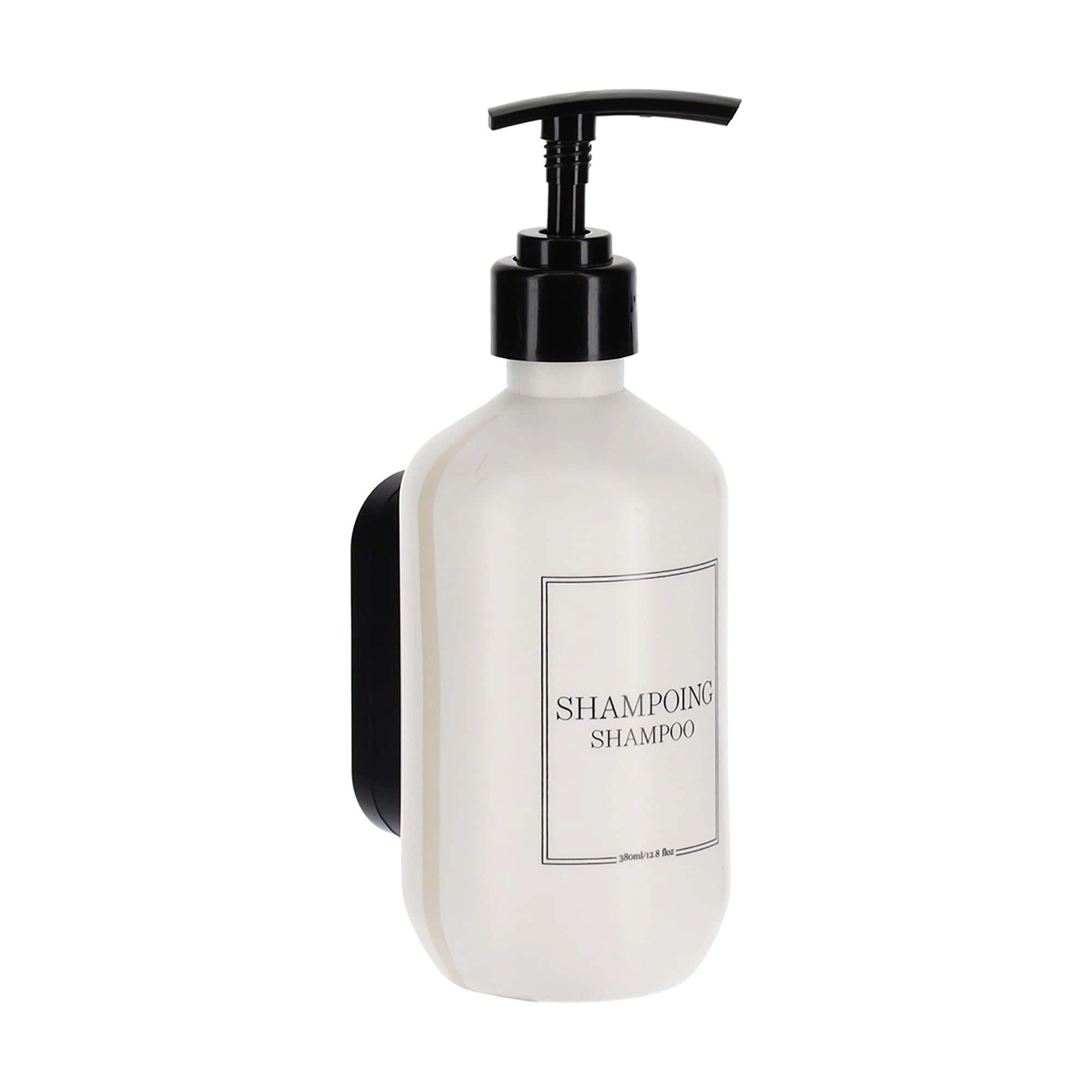 Evideco French Home Goods 13 oz Matte White Refillable Wall-Mounted Shampoo Dispenser