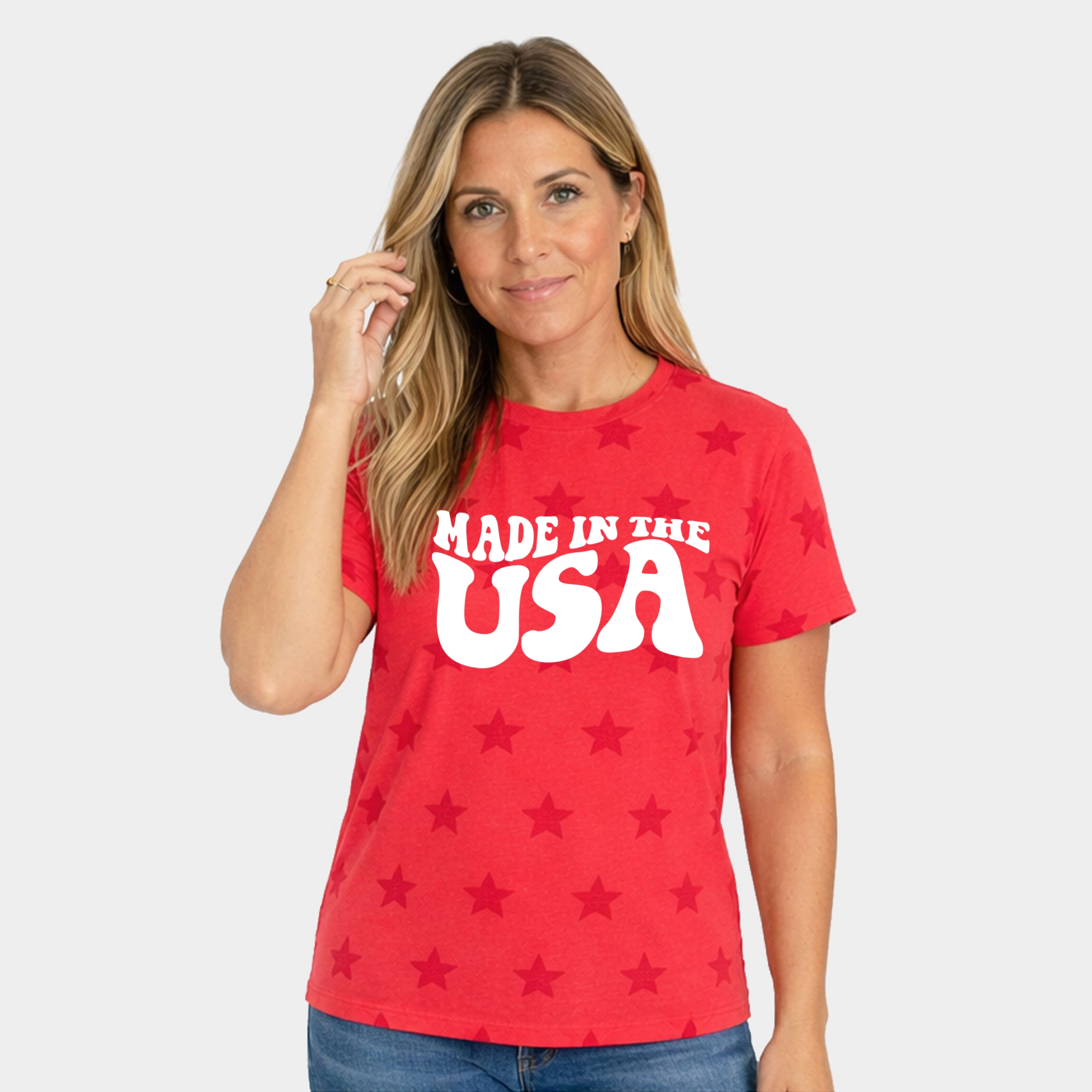 Simply Sage Market - Women's Short Sleeve Star Tee Made USA, Relaxed Unisex Fit