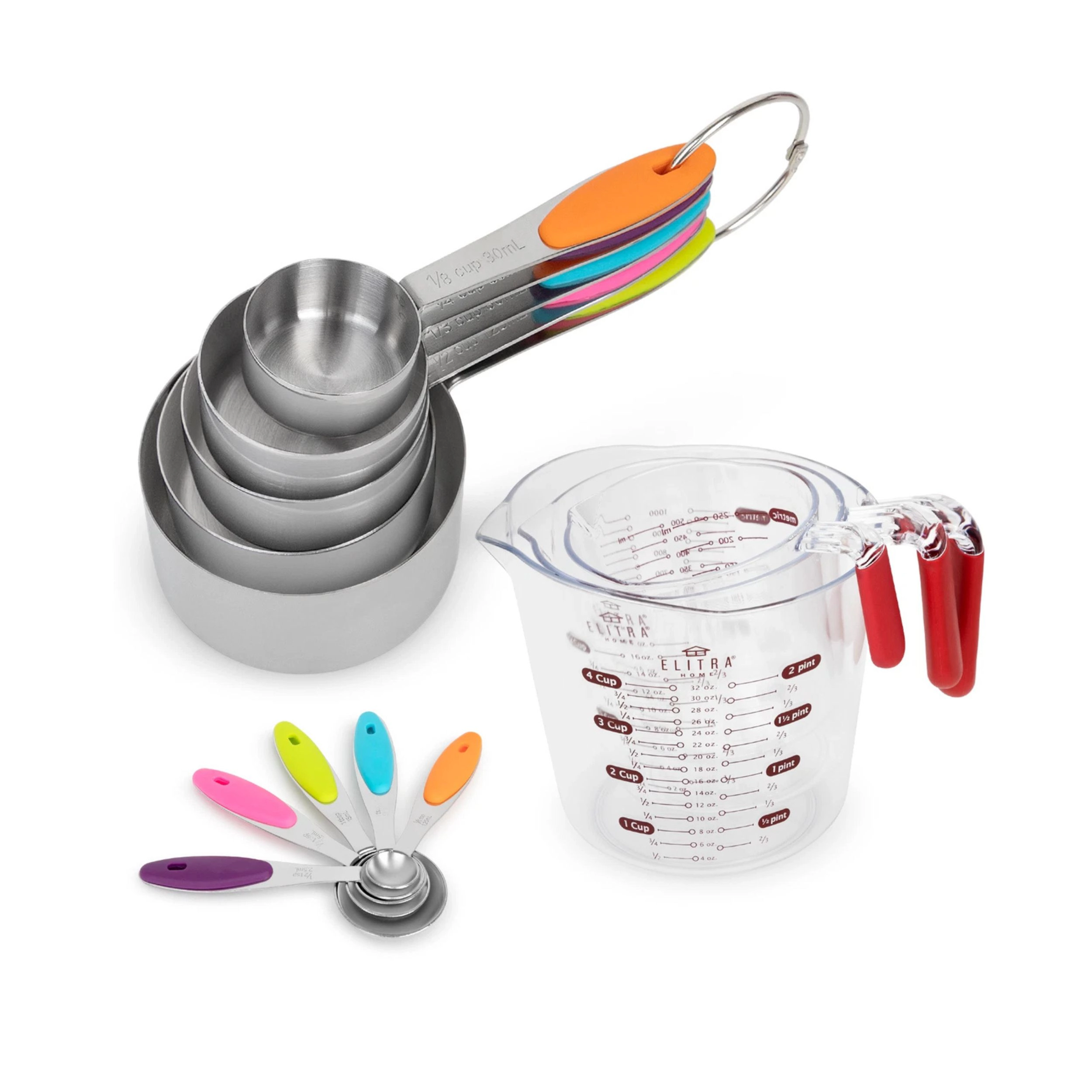 Home Collection 13-Piece Stainless Steel Measuring Cups and Spoons Set