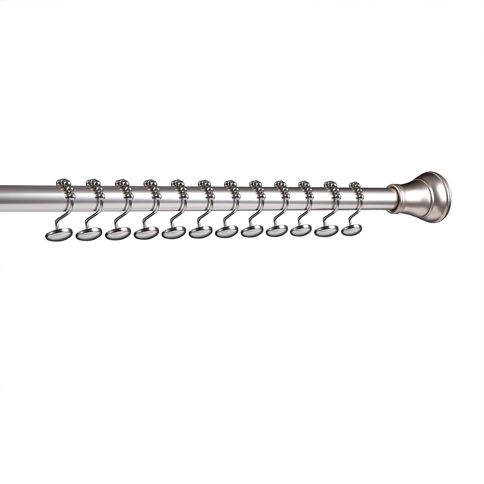 Utopia Alley Rust-Resistant Metal Shower Curtain Hooks, Smooth Glide S-Hooks with Ball End - Set of 12