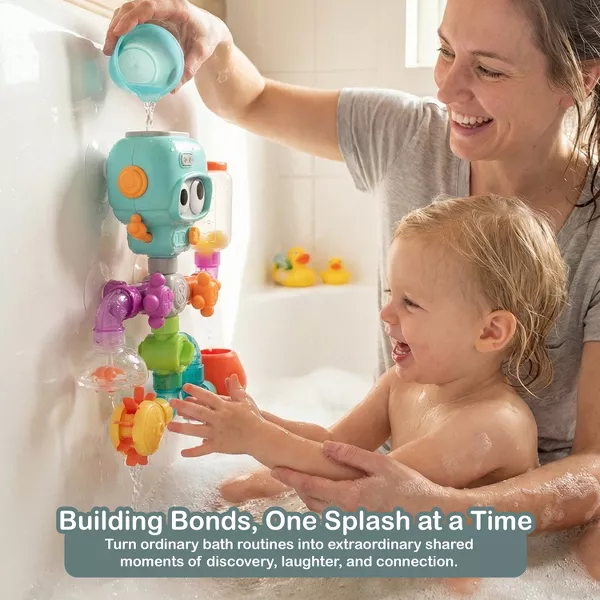 Sperric Build & Splash Baby & Toddler Bath Toys, Educational Water Set w/ Valves & Tubing STEM Building Baby Bath Toys