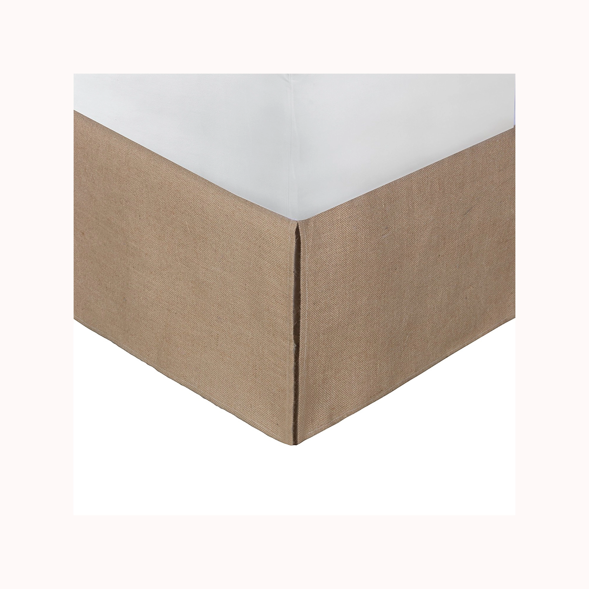 Greenland Home Fashion Burlap 100% Polyester Platform Bed Skirt Drop 15" Twin 39x75" Natural