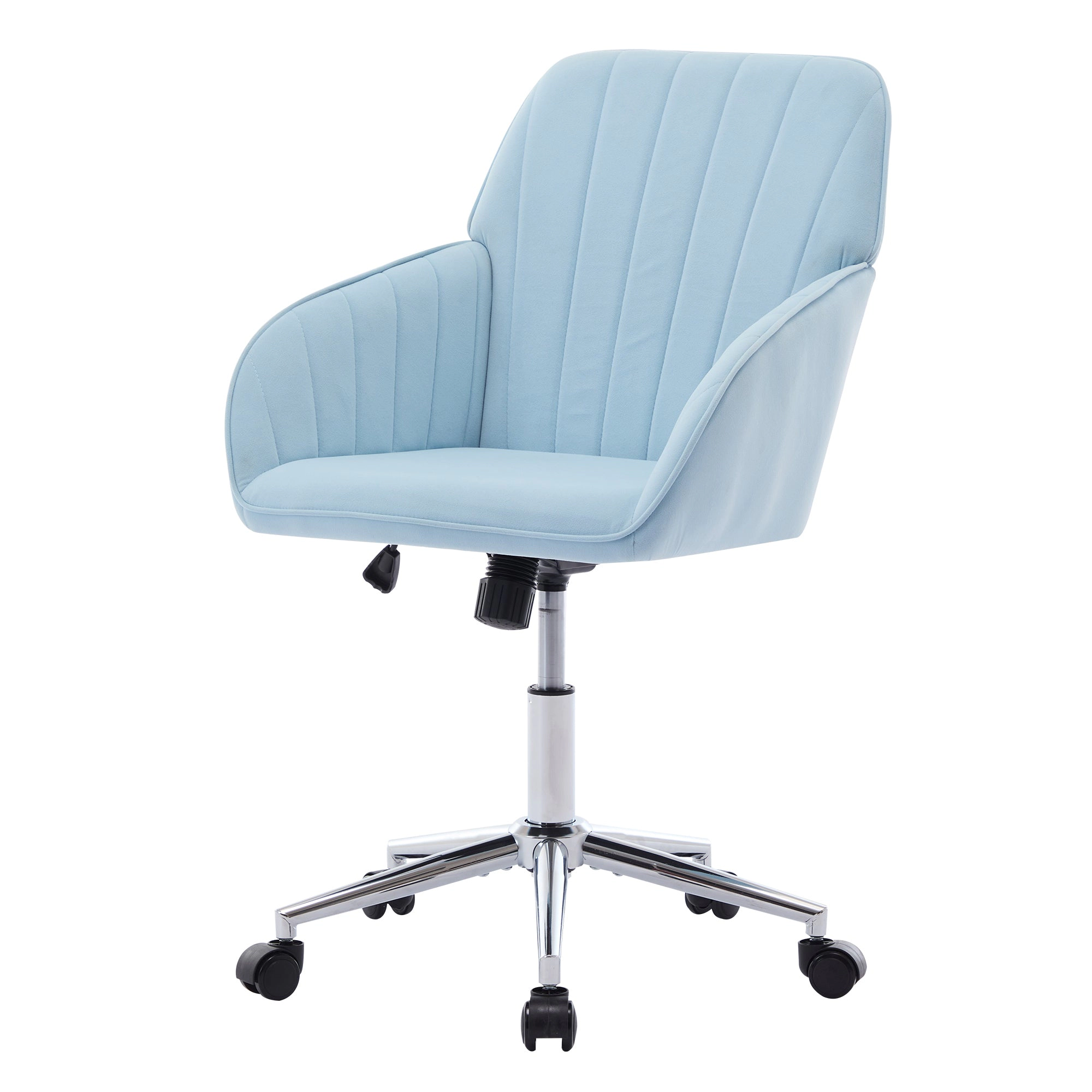 Platinum-Level Office Chairs Baby Blue Velvet Office Chair Ergonomic Adjustable Swivel
