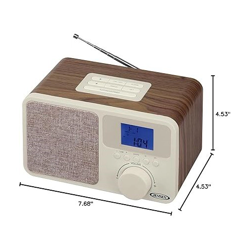 Jensen Digital AM/FM Dual Alarm Clock Radio with Snooze JCR-315