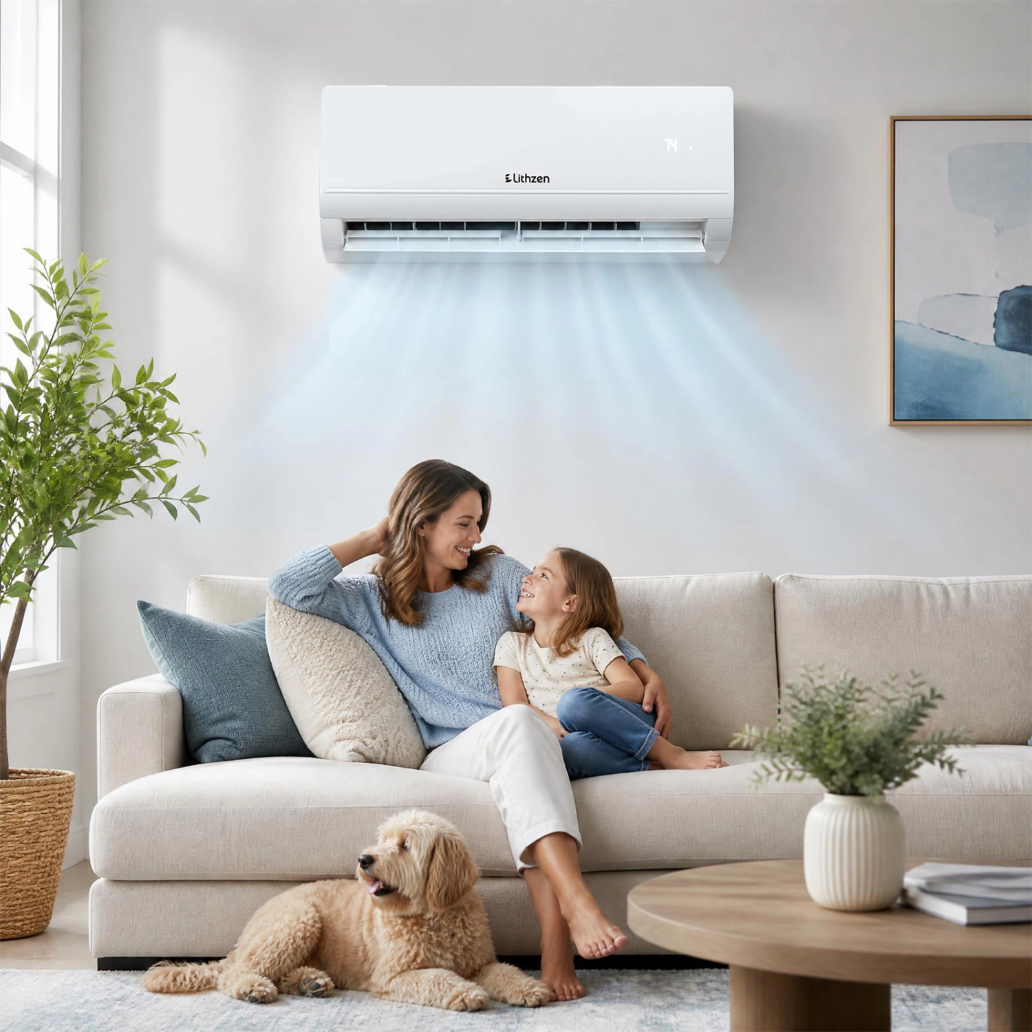 LJG Lithzen 12000 BTU 208-230V 17 SEER2 Mini Split Air Conditioner and Heater WiFi Enabled