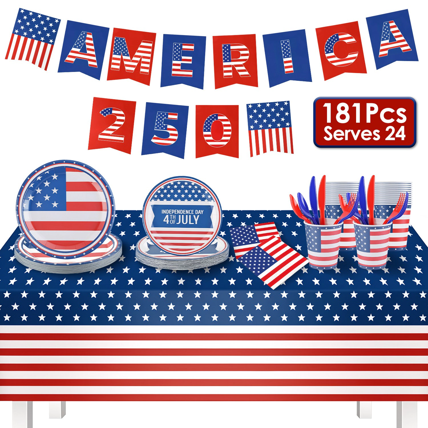NEW Home Unisex Disposable 4th Of July Party Supplies