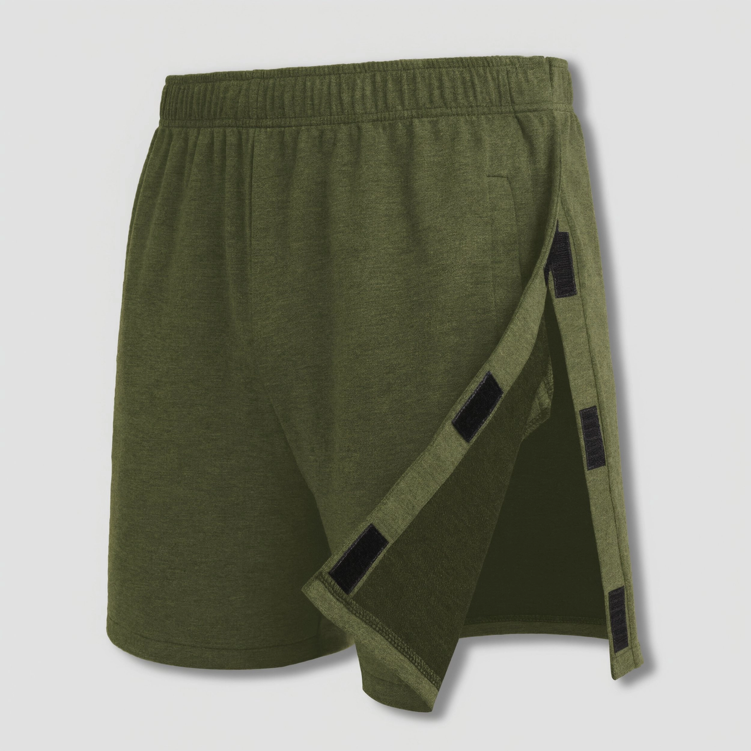 Pinspark Men's Adaptive Shorts Elastic Waist Side Snap Openings