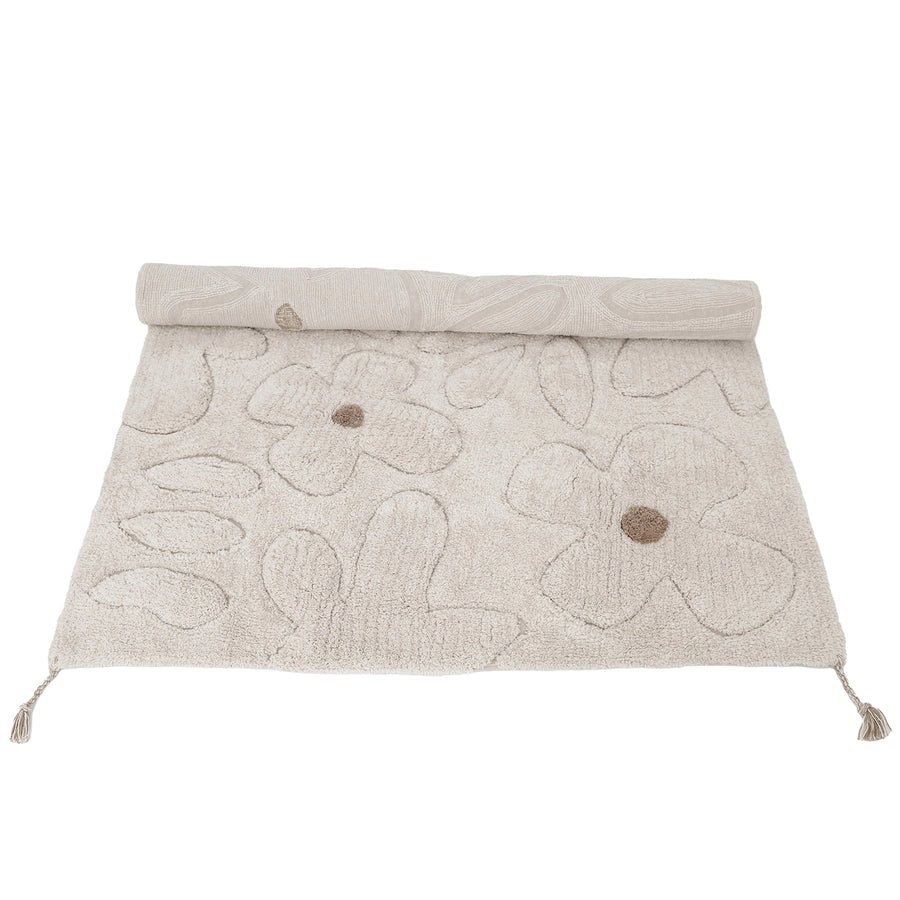 Nattiot Washable Cotton Kid'S Bedroom Rug With Floral Pattern - Gentle Flora