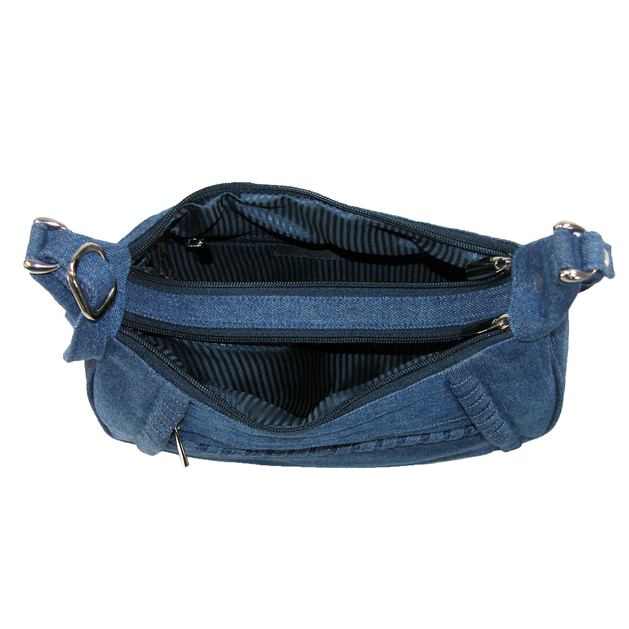 Magnifique Denim Style Shoulder Handbag with Adjustable Strap