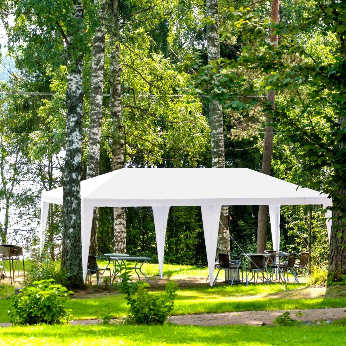 LJG 10 x 20 Feet 6 Sidewalls Canopy Tent with Carry Bag