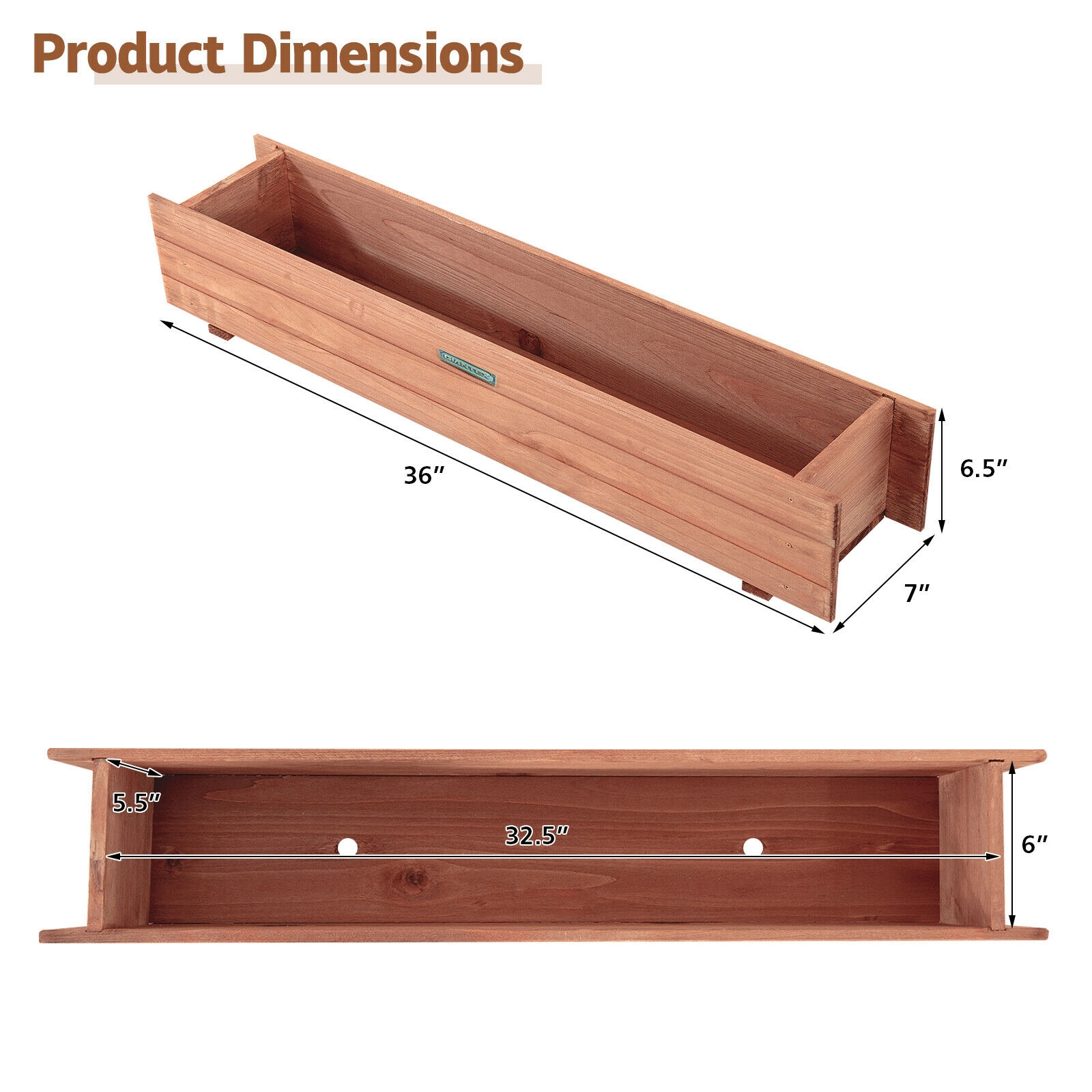 Hivvago Garden Wooden Planter with Decorative Design