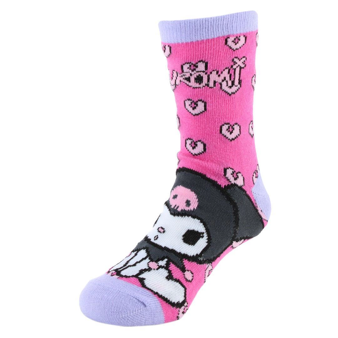 Textiel Trade Girl's Sanrio Hello Kitty Kuromi Novelty Socks (3 Pairs)