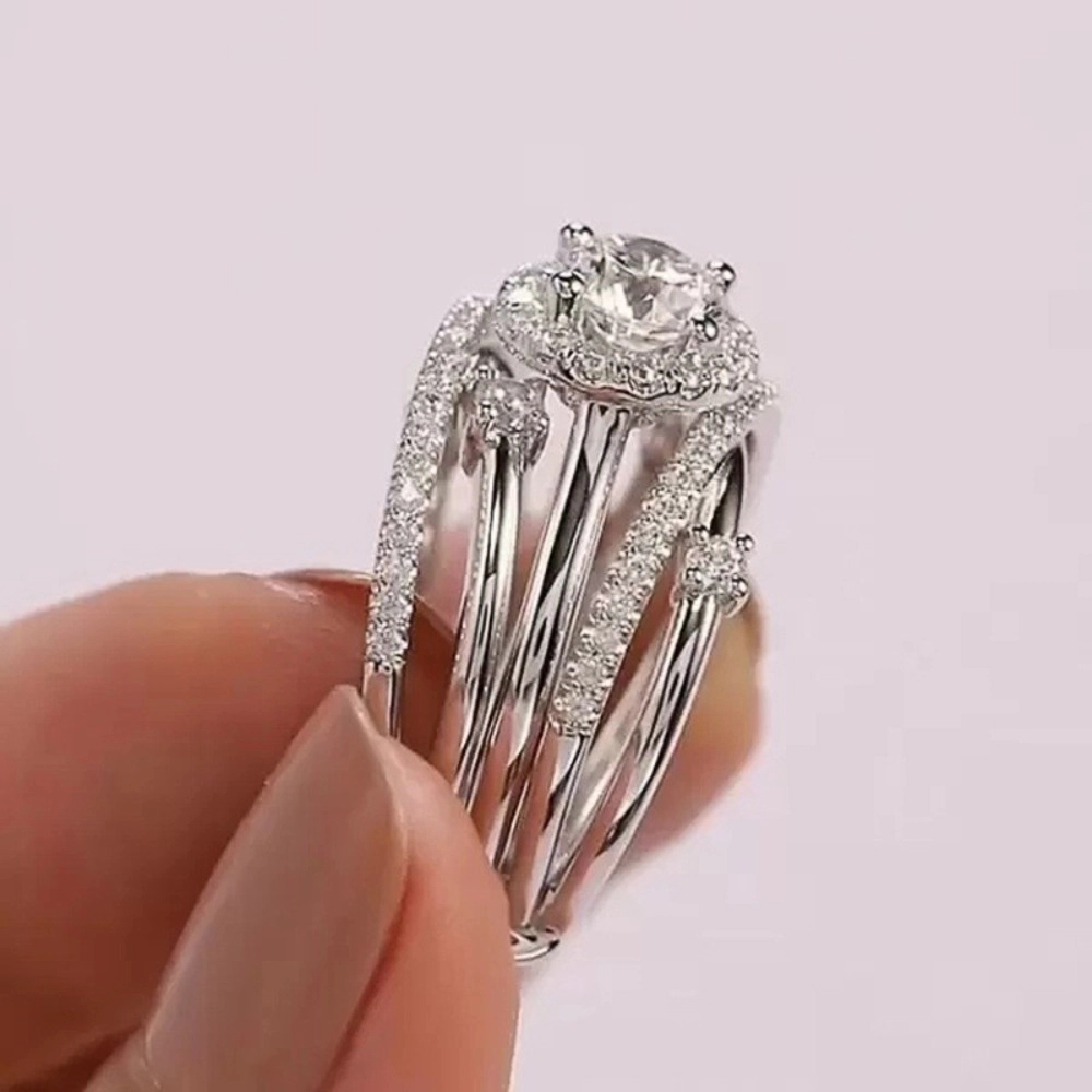 Multi-Band Wrap Cubic Zirconia Engagement Ring