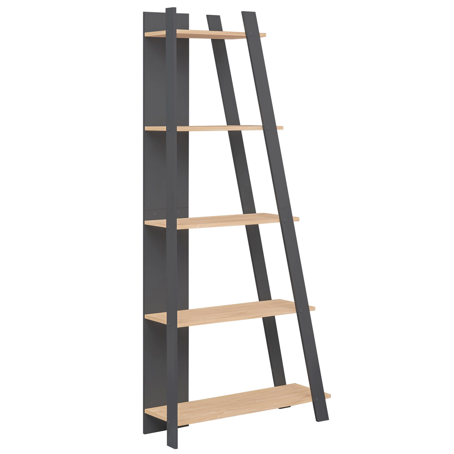 LJG 5-Tier Modern Bookshelf Narrow Vertical Display Shelf for Small Space