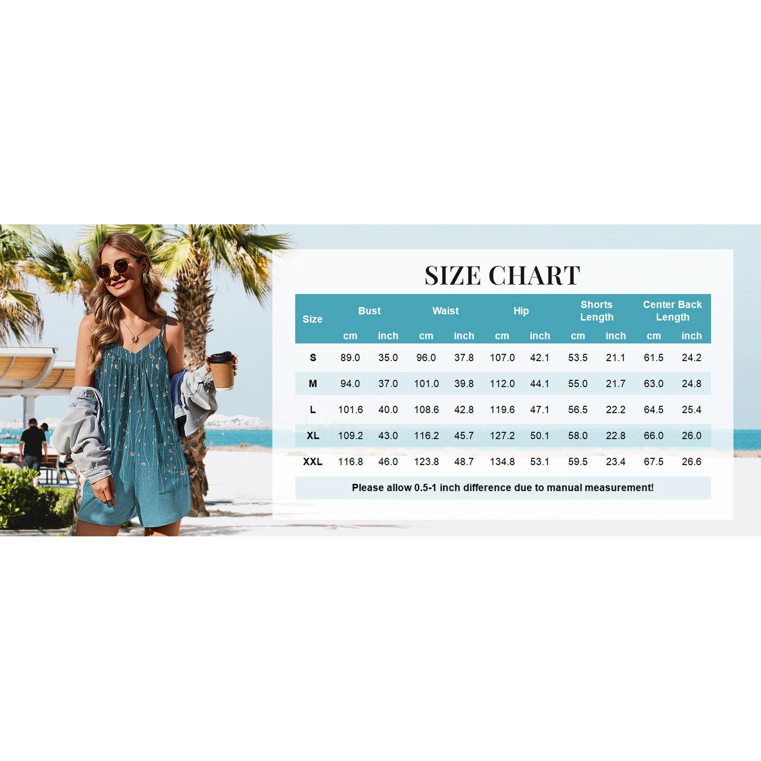 Ekouaer Women's Floral Print Spaghetti Strap V Neck Romper Shorts