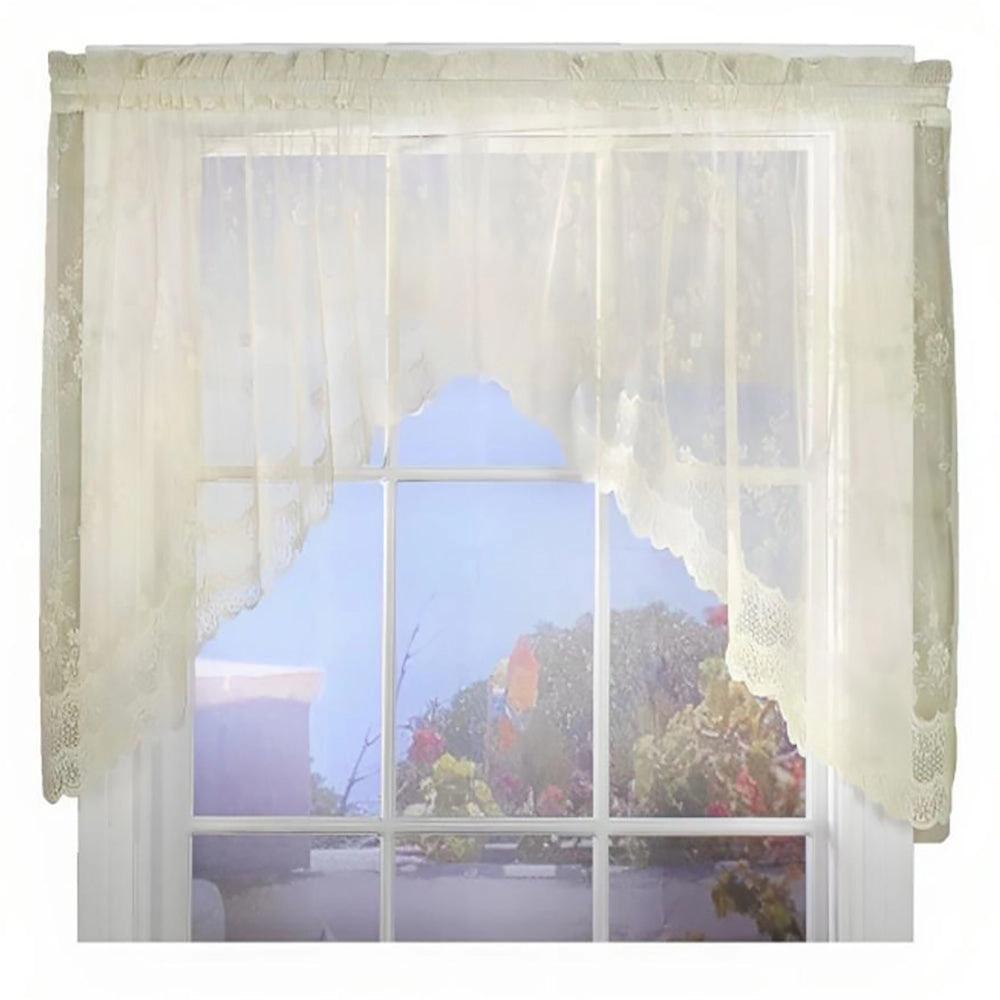 Commonwealth Habitat Mona Lisa Jacquard Scalloped Lace Swag - 72x32"