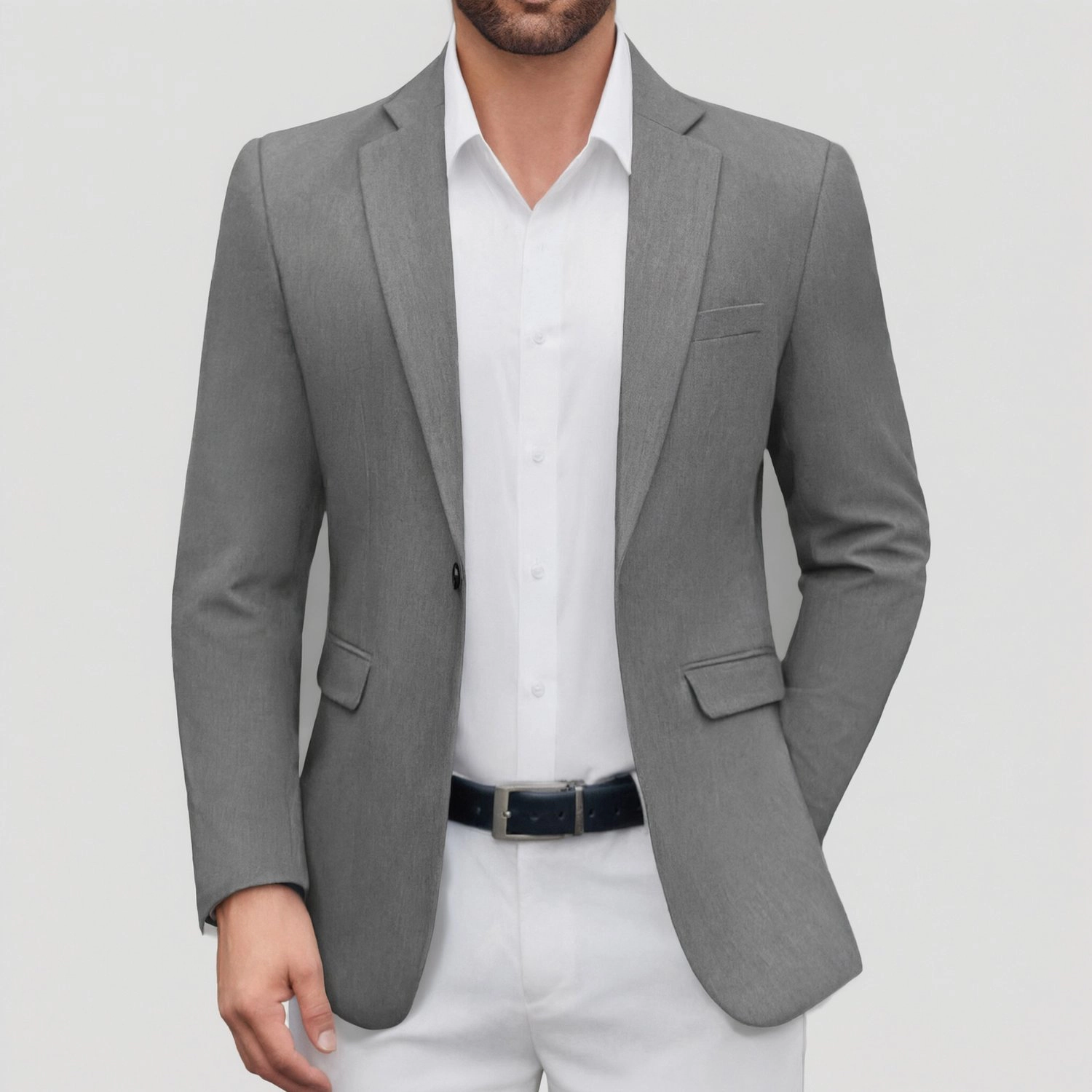 COOFANDY Mens One Button Blazer Notched Lapel Long Sleeve Slim Fit Sport Coat Jacket