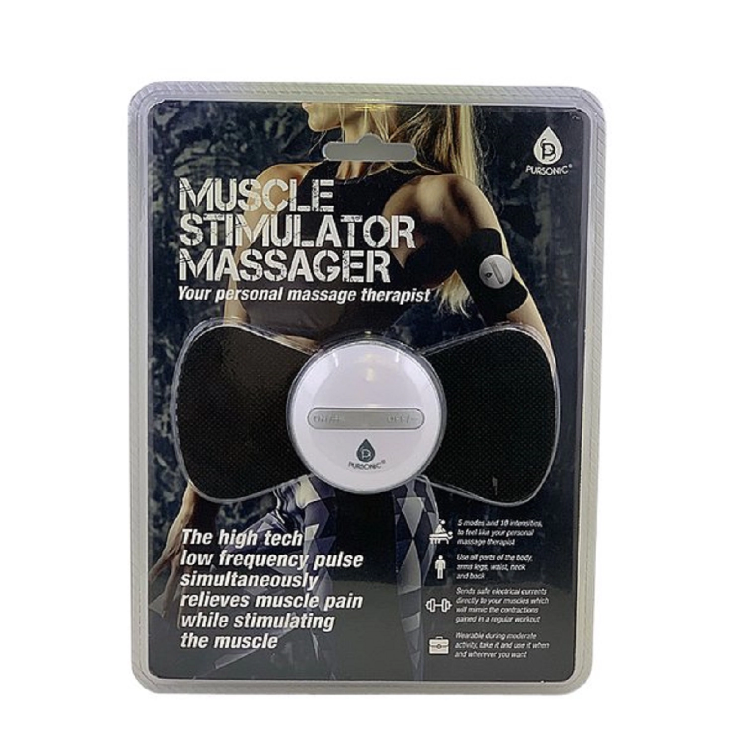 Pursonic Unisex Wearable EMS Muscle Stimulator & Pulse Therapy Massager