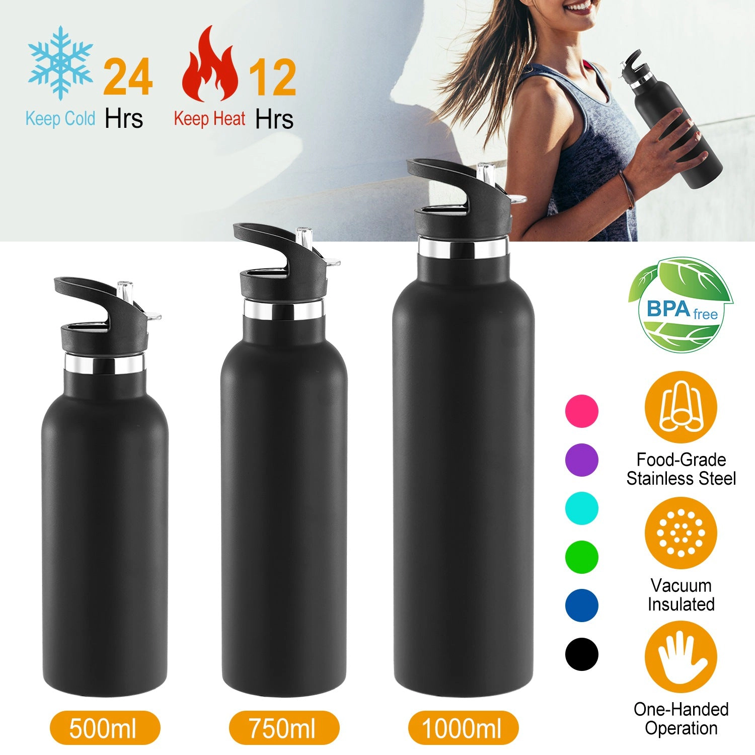 GBruno Vacuum-Insulated Stainless Steel Water Bottle