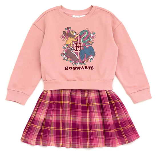 Harry Potter Girls' Fleece Pleated Sweatshirt Dress
