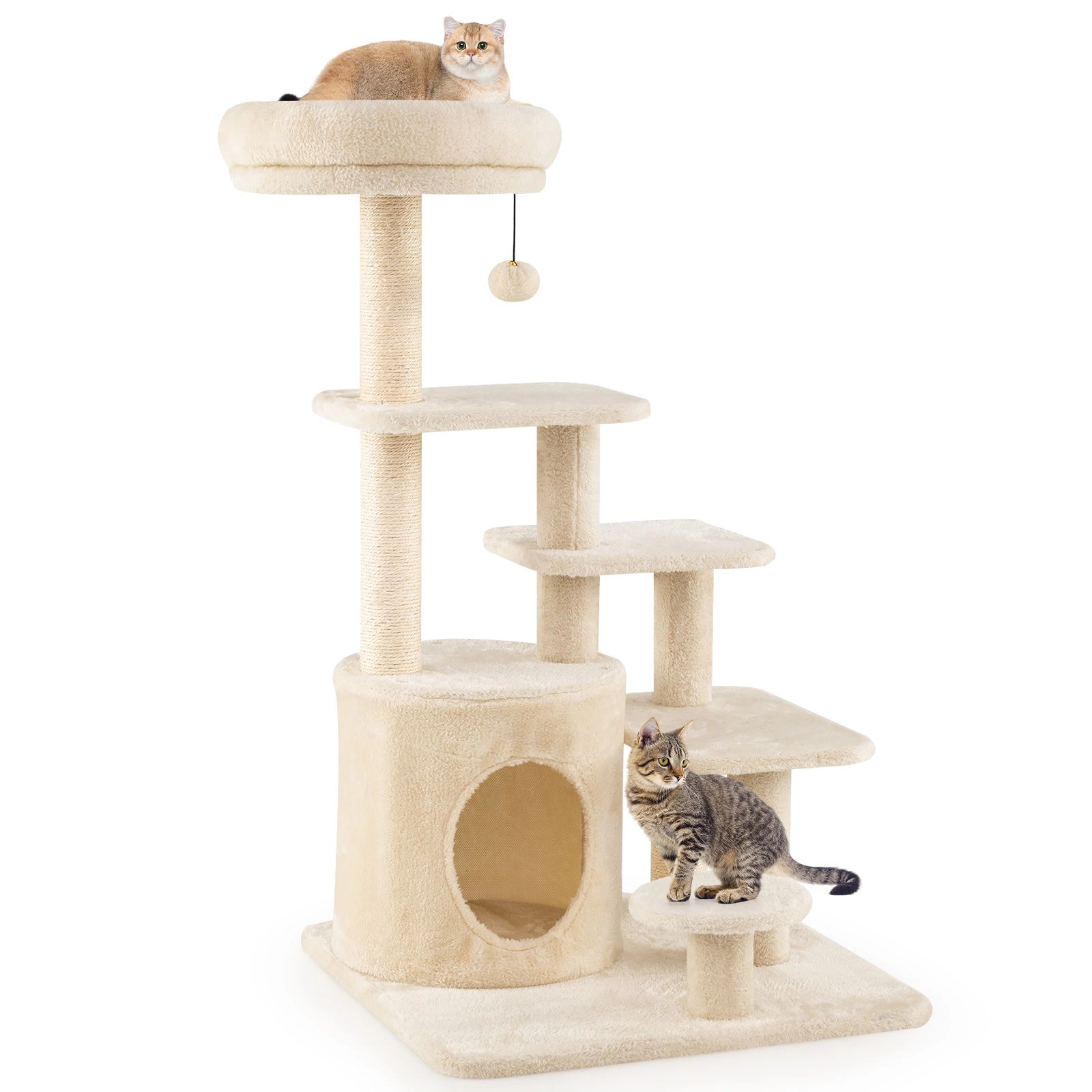 SlickBlue 40 Inch Cat Climbing Tower with Condo, Perch and Scratcher