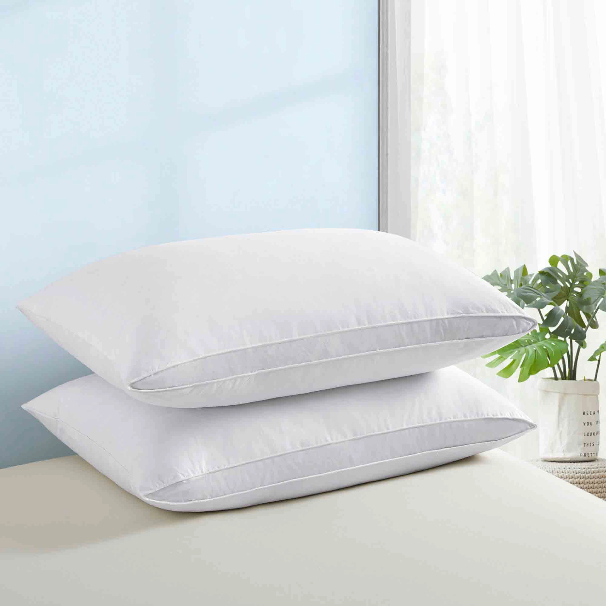 PEACENEST High Loft Goose Feather Pillow Set Supportive Bed Pillows