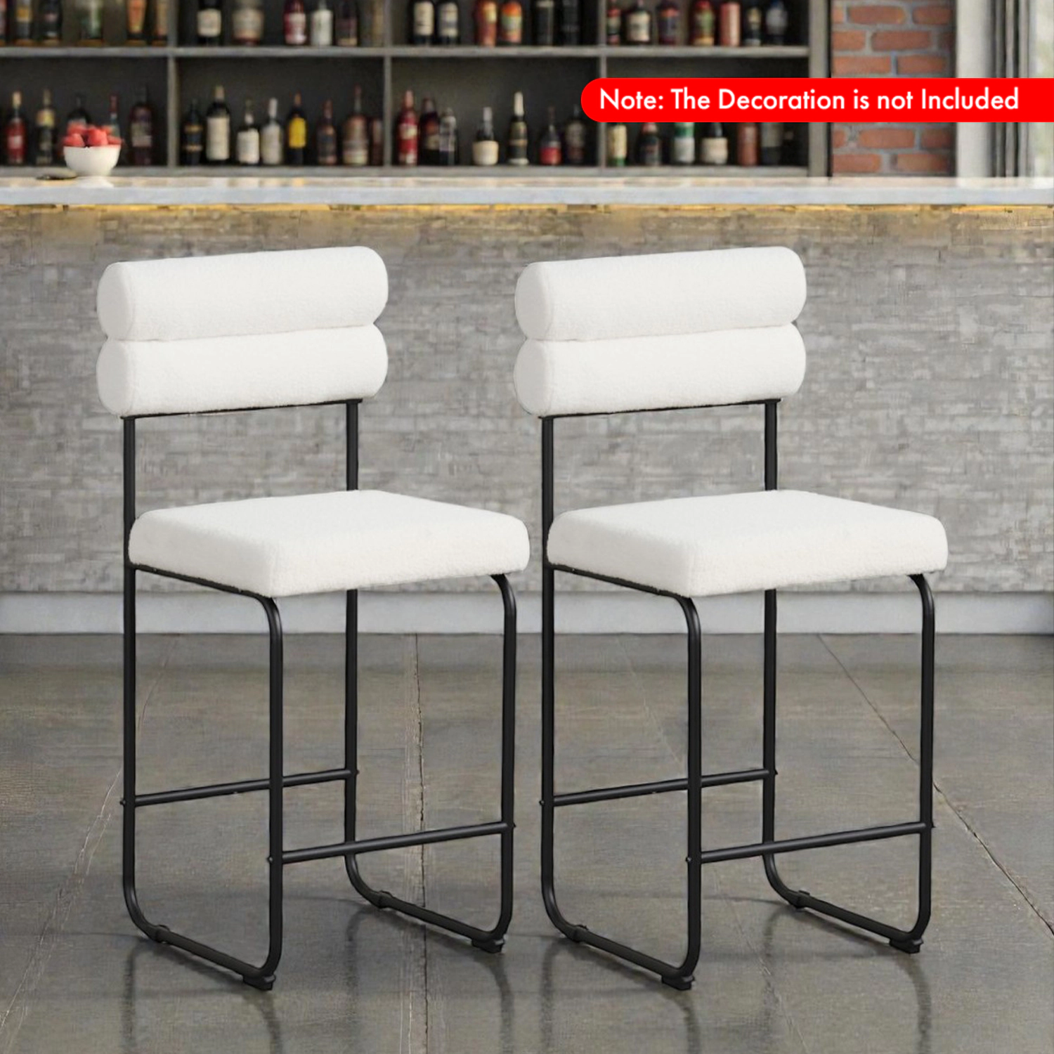 Hivvago 26-Inch Metal Frame Counter Chairs with Footrest for Kitchen or Bar Area - Set of 2