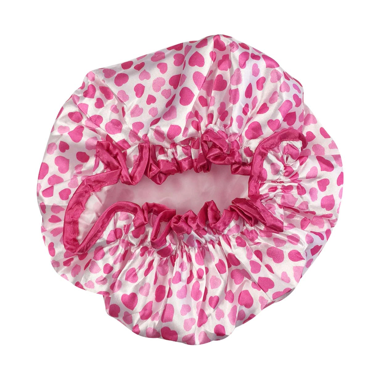 Wrapables Women's Trendy Satin Shower Cap, Pink Sweet Hearts