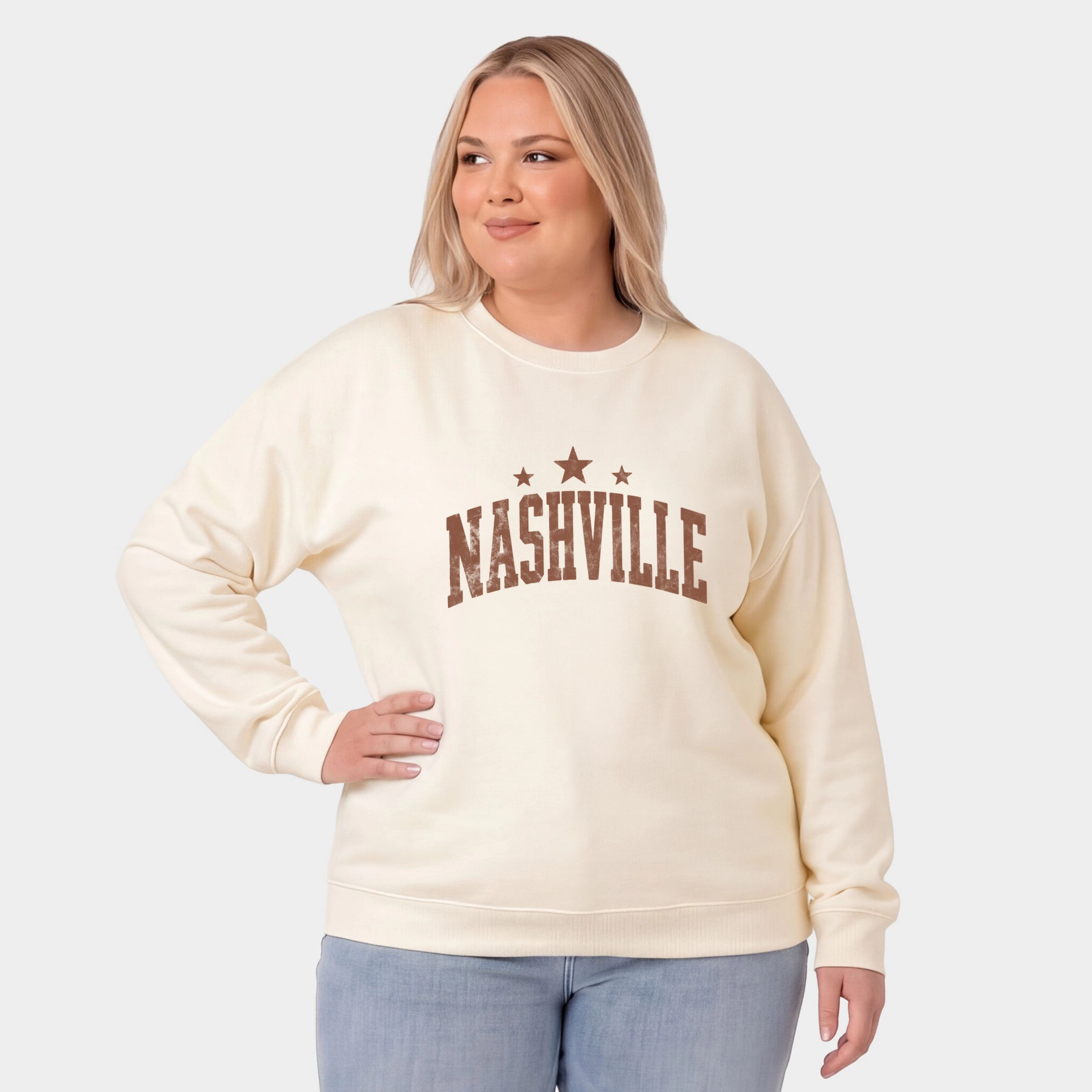 Simply Sage Market - Women's Plus Sized Graphic Sweatshirt Nashville Varsity Stars