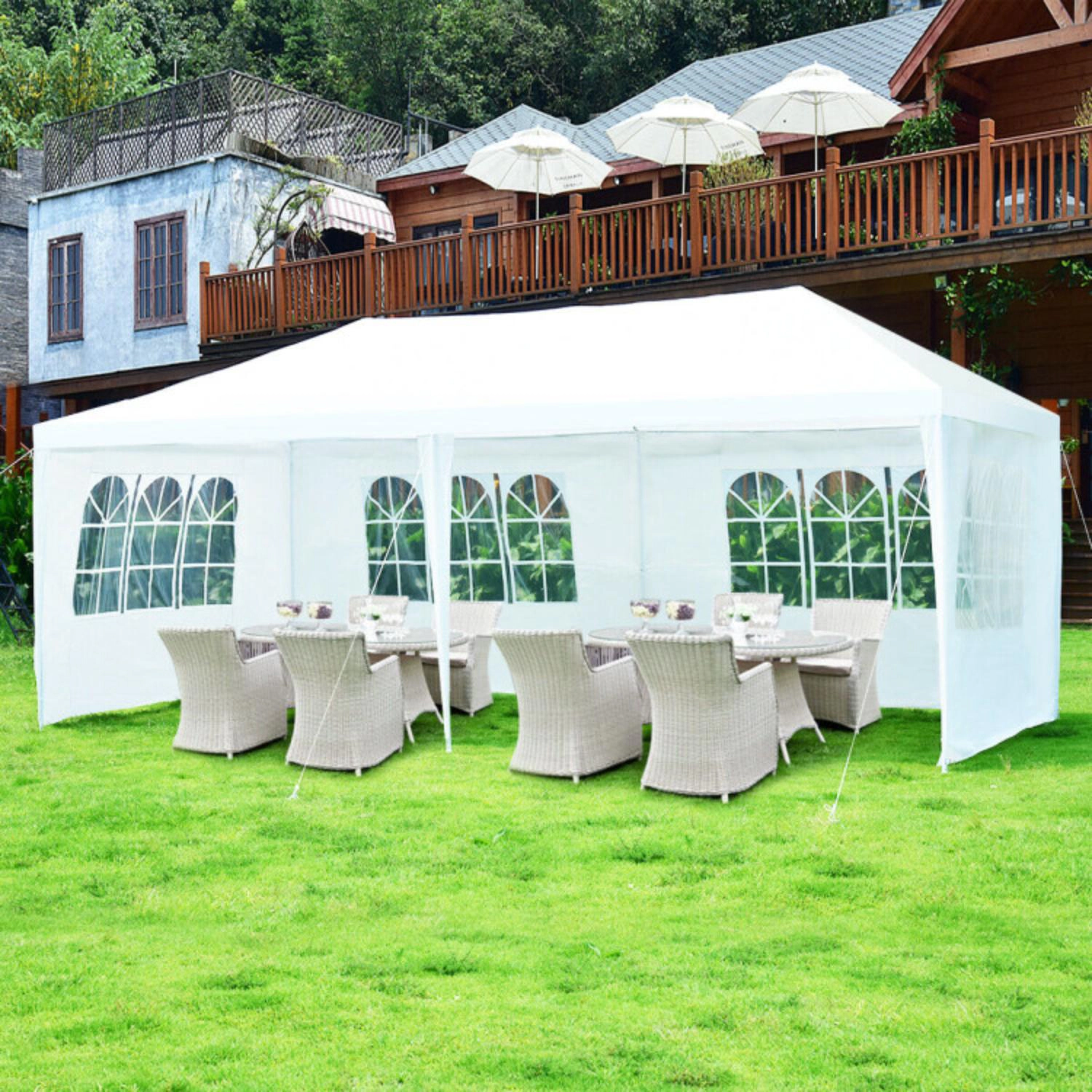 Hivvago 10 x 20 Feet Outdoor Party Wedding Canopy Tent with Removable Walls and Carry Bag
