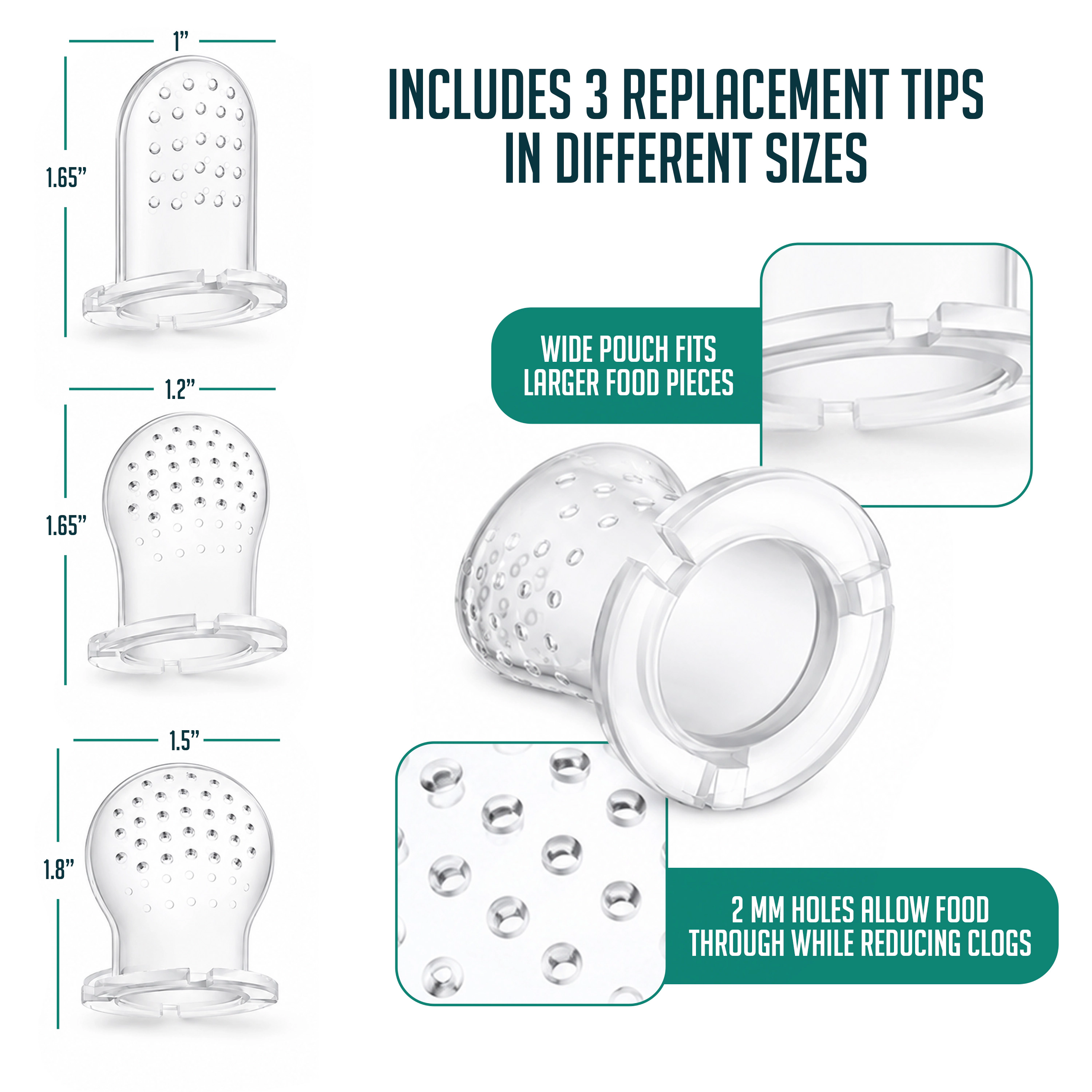 Sperric Silicone Baby Fruit Feeders Set of 2 with Freezer Tray, Extra Pouches & Travel Lids for Safe Batch Prep