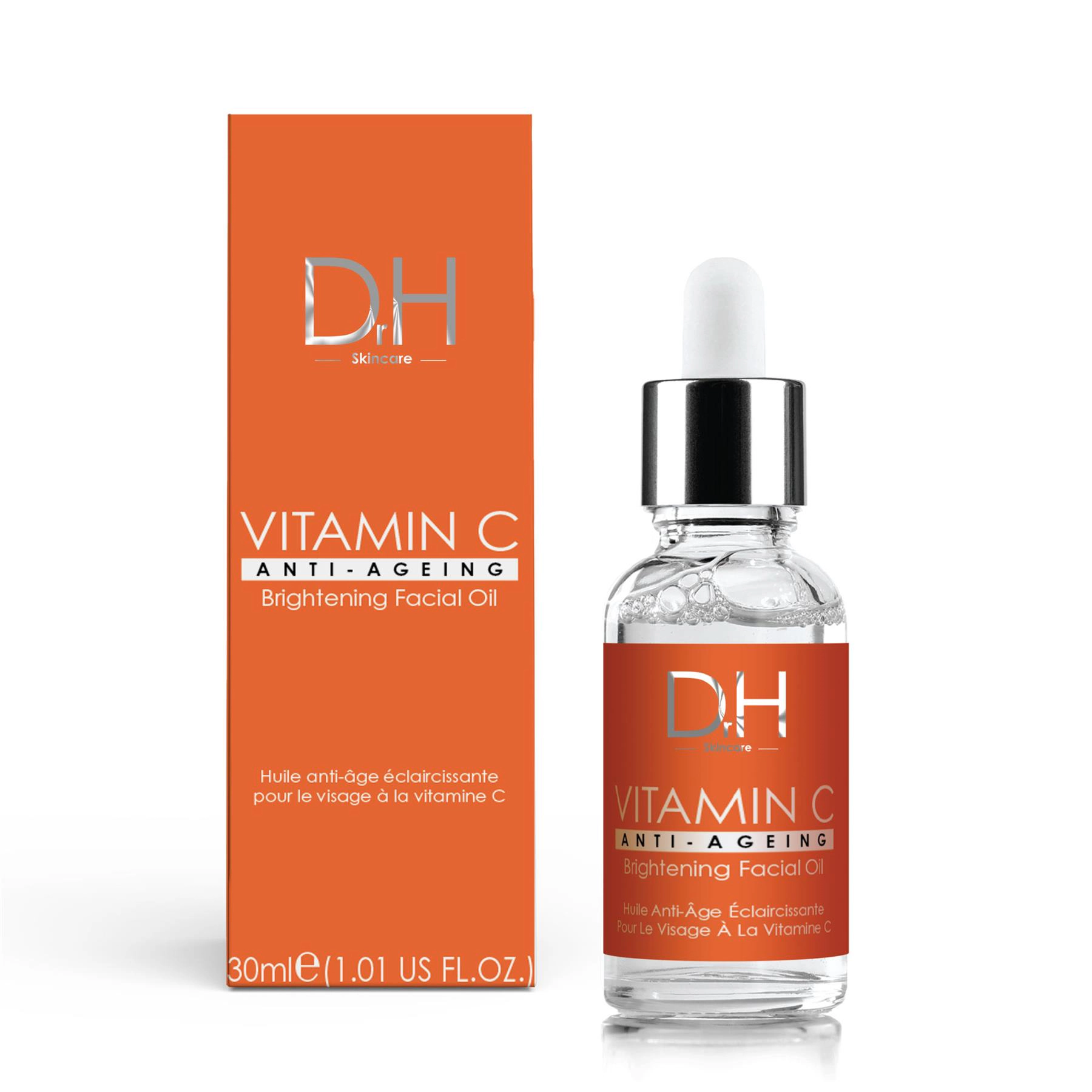 Dr H Vitamin C Brightening Facial Oil 30ml - Anti-Aging, Acne & Pore Minimizer