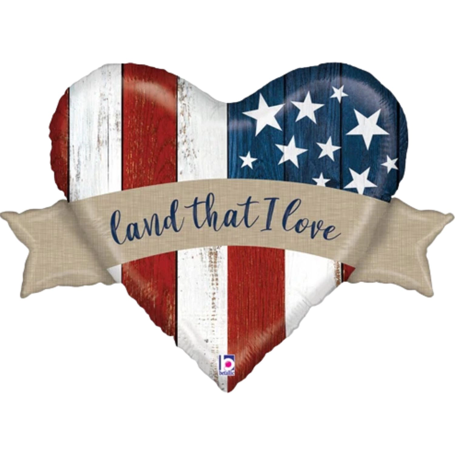 LoonBalloon 32-Inch Patriotic Foil Balloons, Red White Blue, 5-Pack