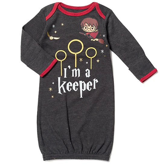 Harry Potter Baby Boy or Girl Sleepwear One Piece Sleeper Gown
