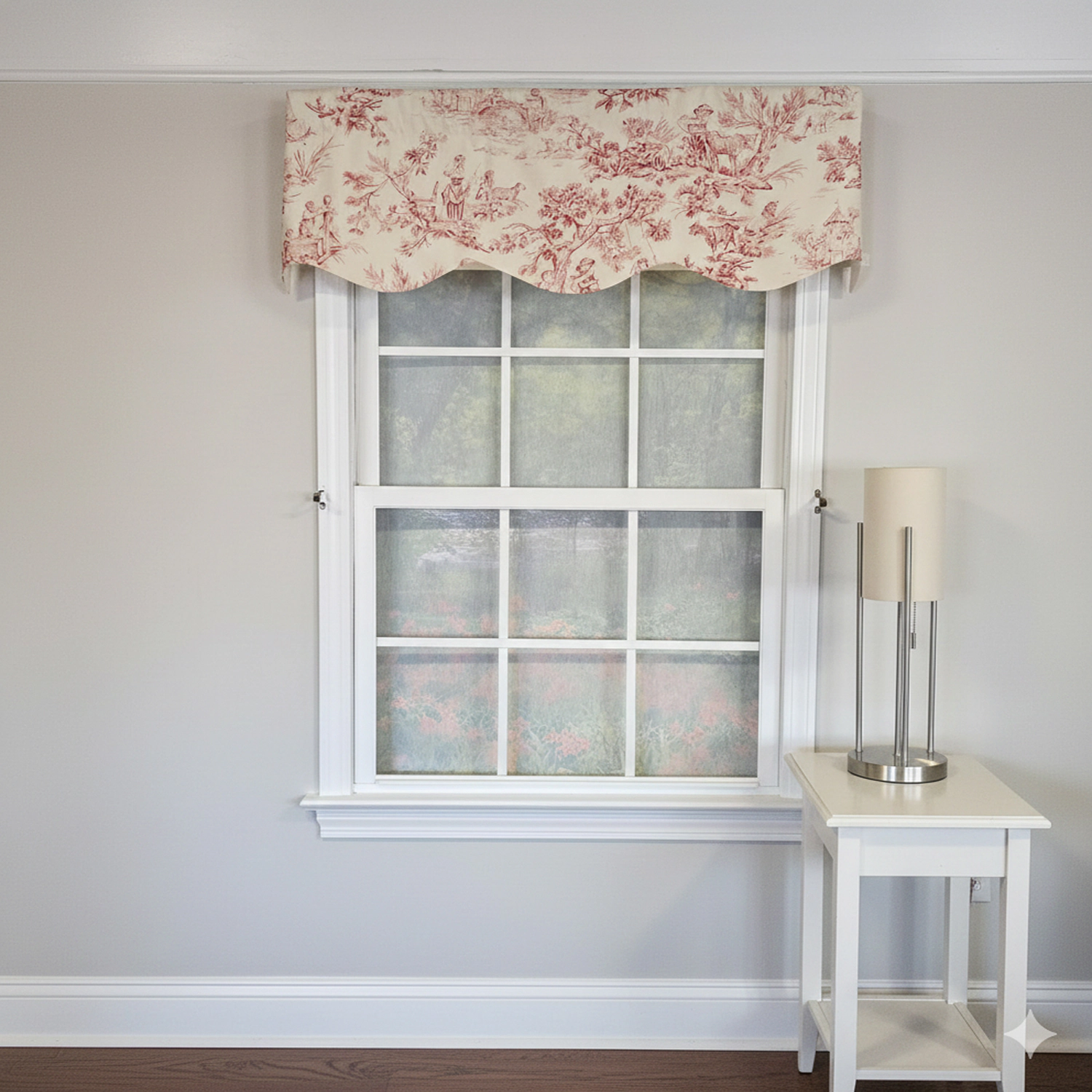 RLF Home Victorian Provance 100% Cotton Rod Pocket Lined  Window Valance 50" x 15" Red