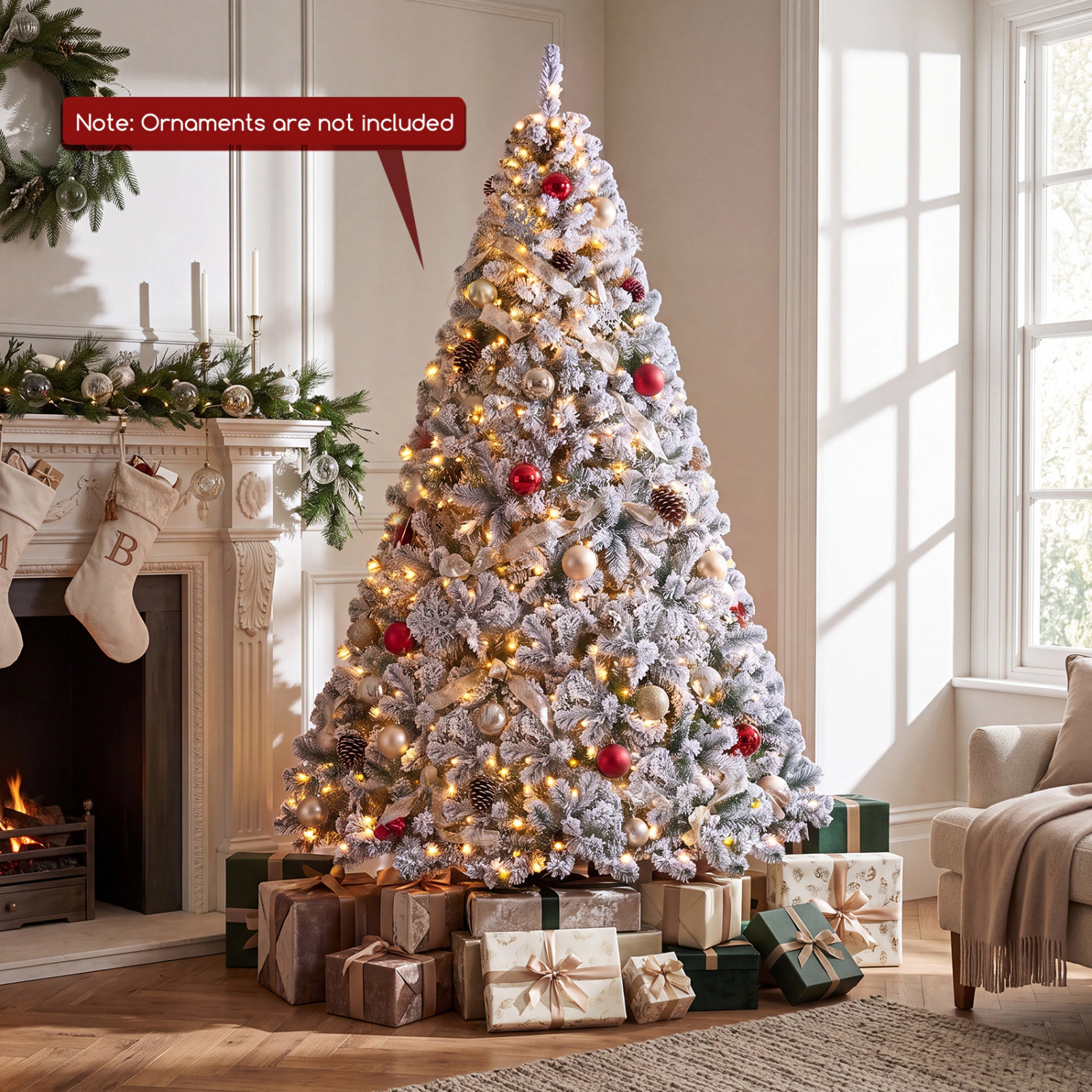 LJG 7.5/6 FT Smart Pencil Christmas Tree with APP Remote & RGB Lights and Music Sync-6FT