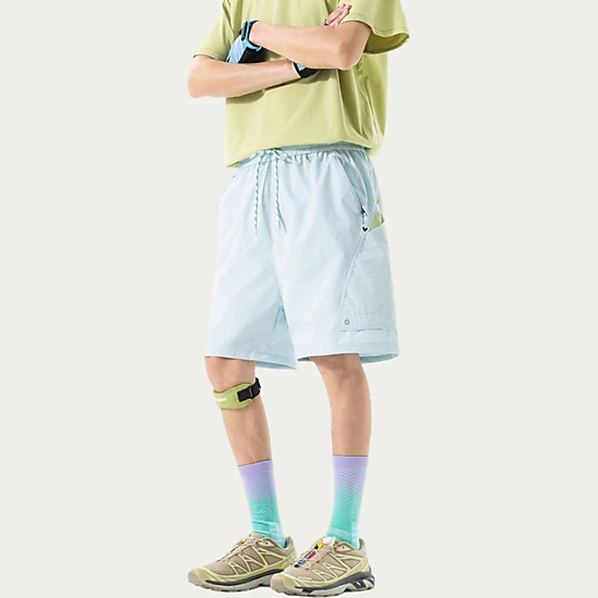 Anna-Kaci Men's Lightweight Athletic Shorts with Elastic Drawstring Waist Relaxed Fit Design and Side-Pocket Detail